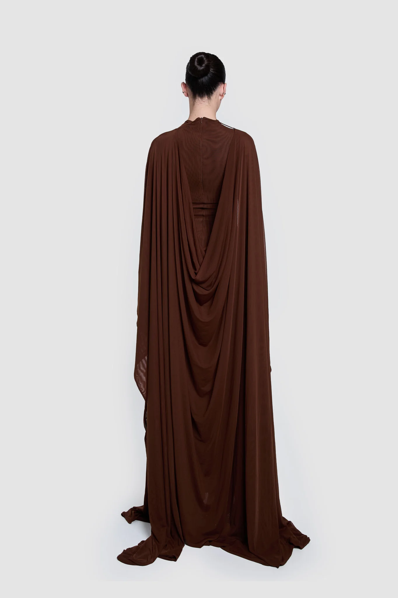 Aluya Mesh Draped Cape - Choc Gelato - Image 6