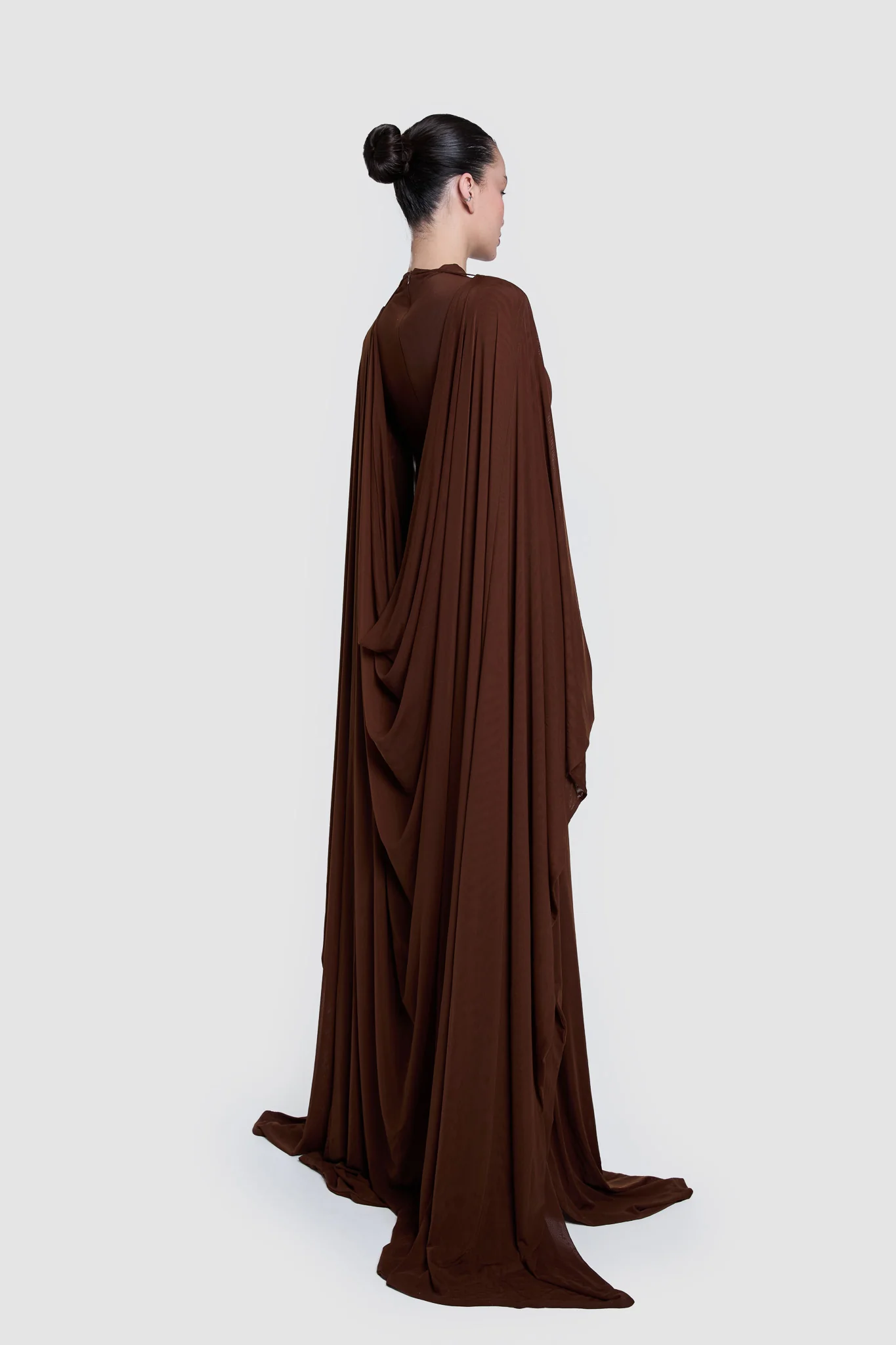 Aluya Mesh Draped Cape - Choc Gelato - Image 7