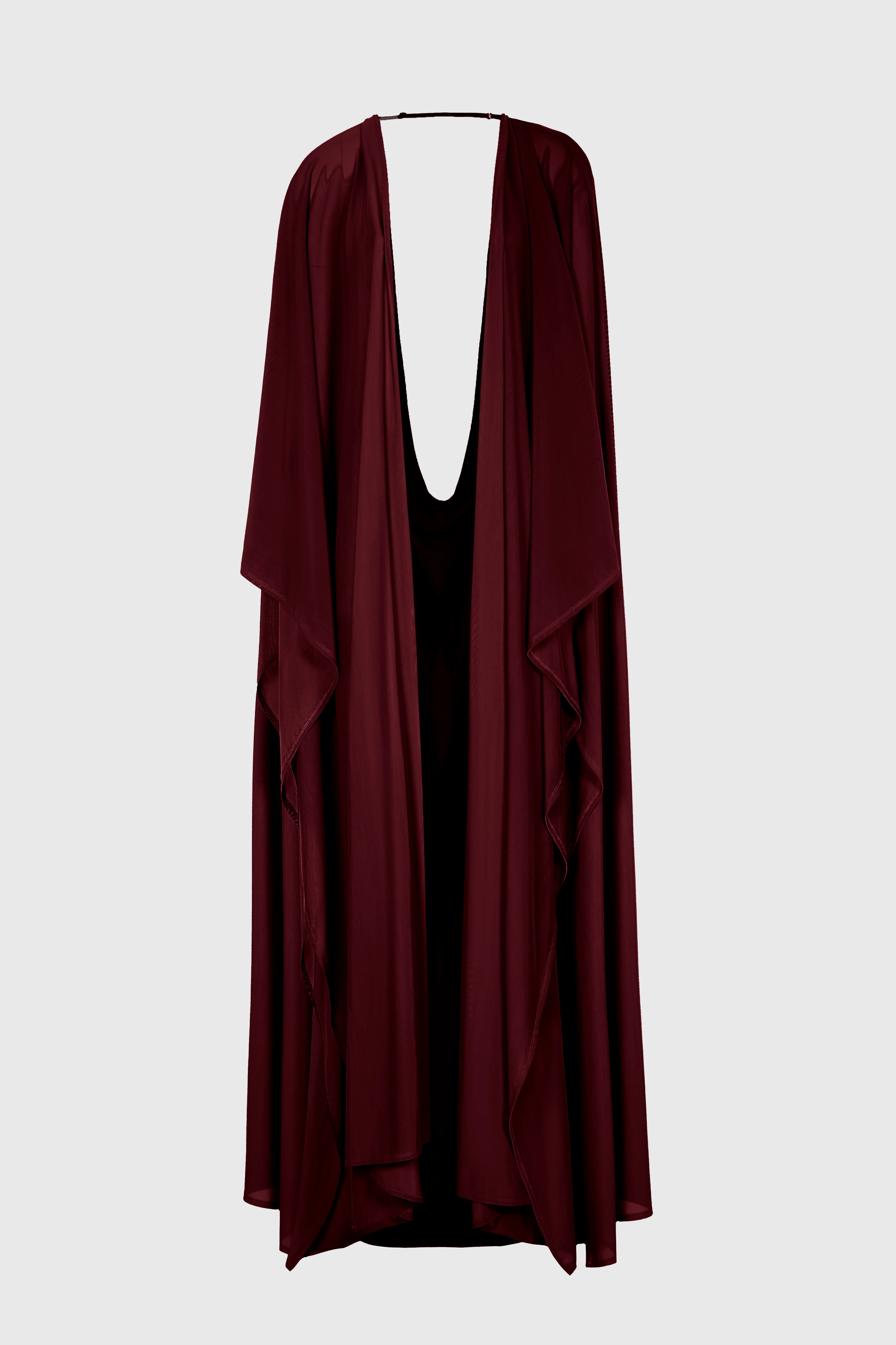 Aluya Mesh Draped Cape - Deep Cherry - Image 13