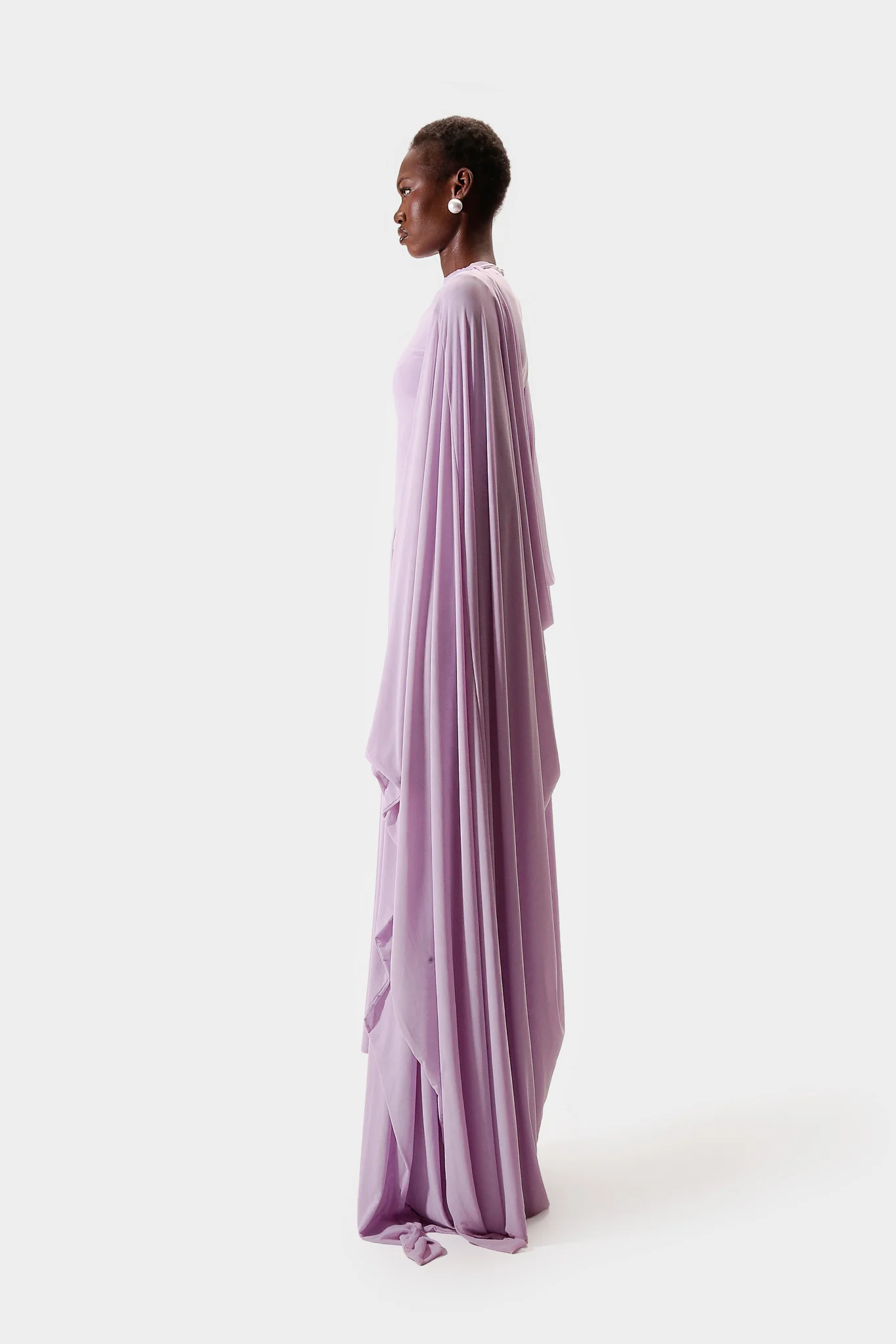 Aluya Mesh Draped Cape - Lilic - Image 3