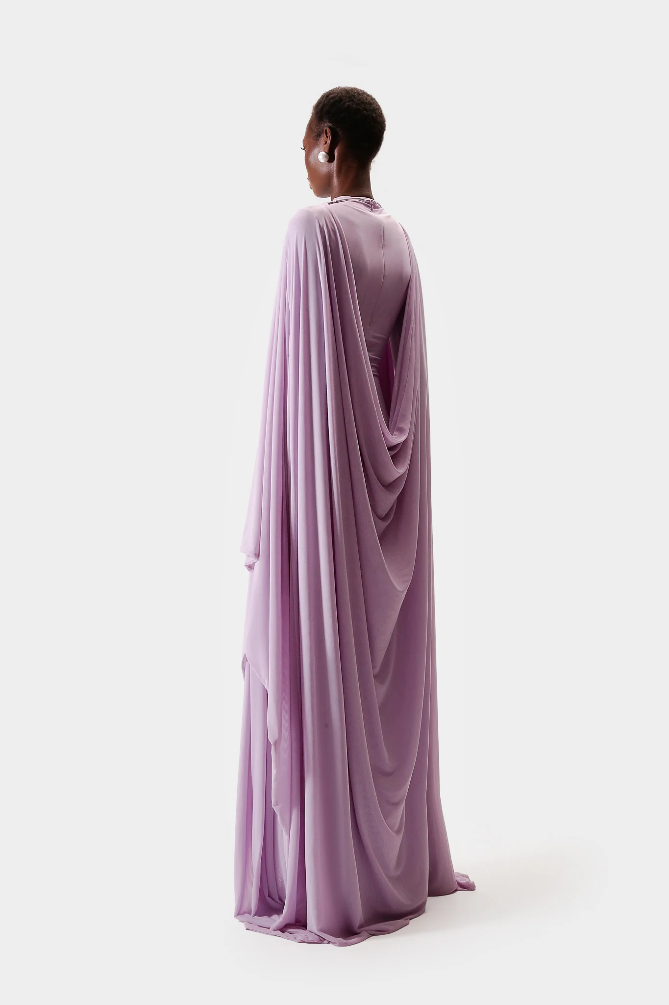 Aluya Mesh Draped Cape - Lilic - Image 4
