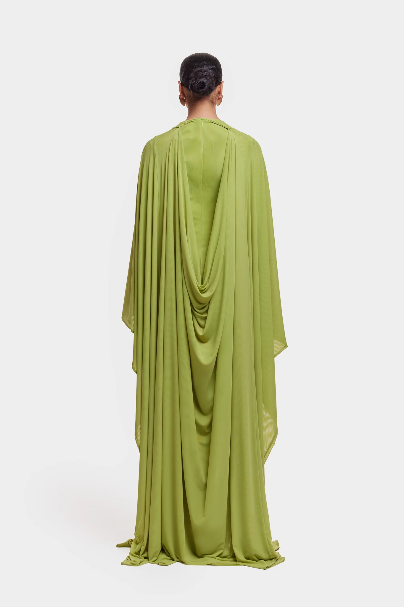 Aluya Mesh Draped Cape - Lime Green - Image 4