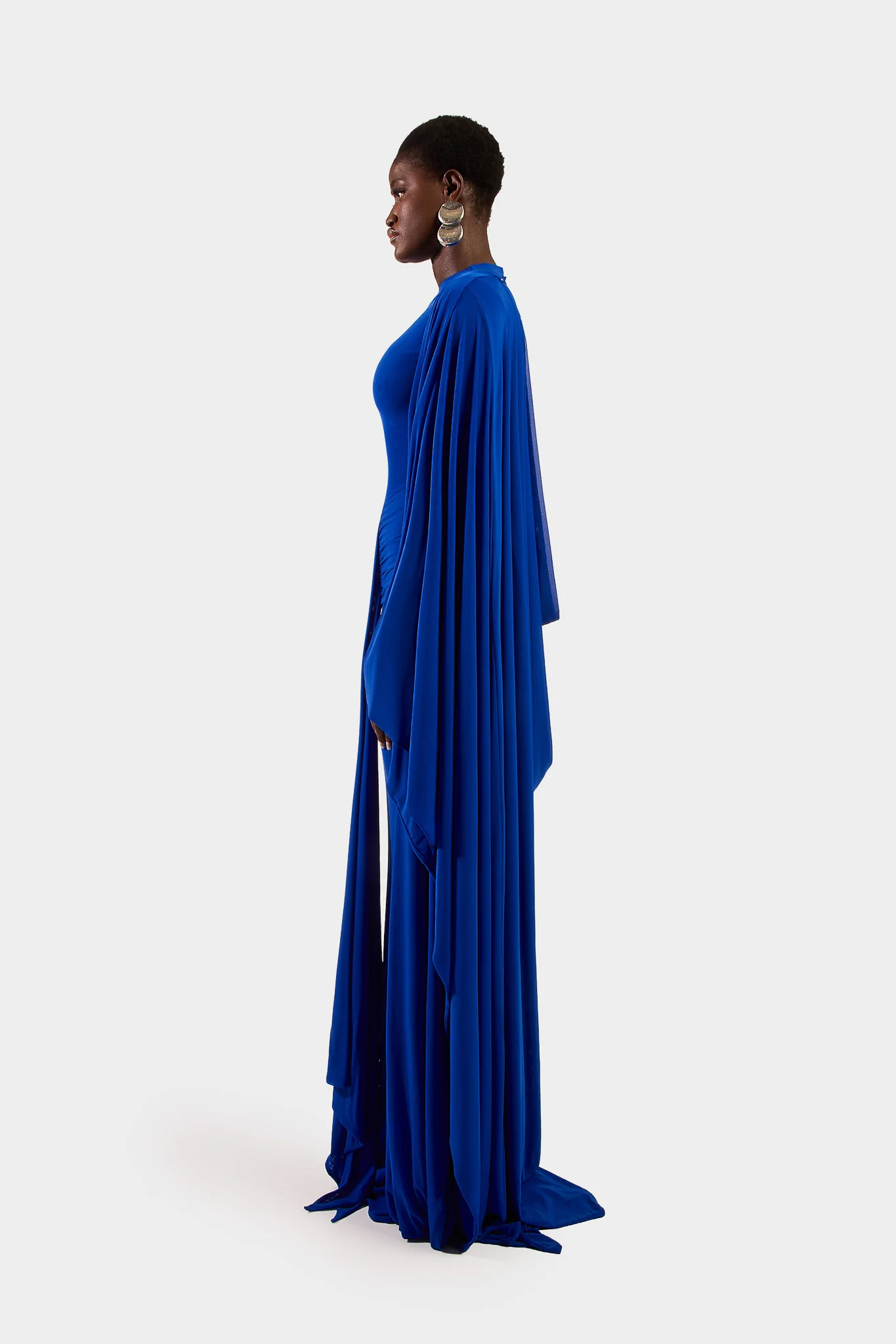 Aluya Mesh Draped Cape - Sapphire - Image 3
