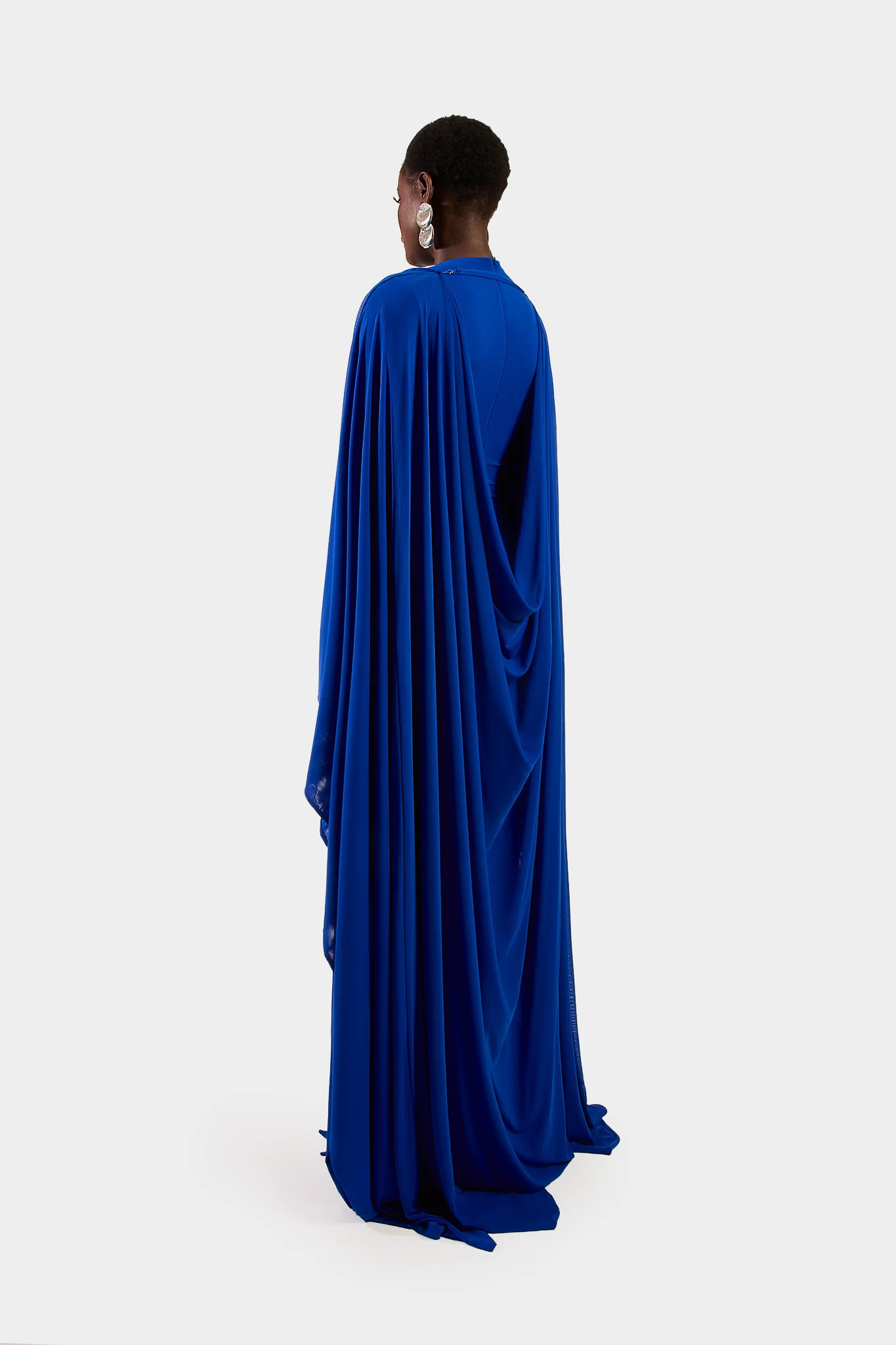 Aluya Mesh Draped Cape - Sapphire - Image 4