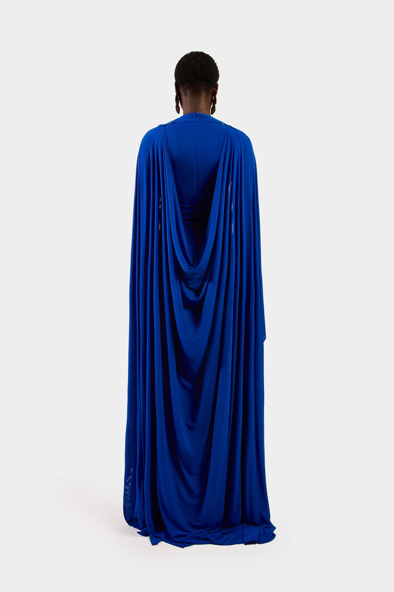 Aluya Mesh Draped Cape - Sapphire - Image 5