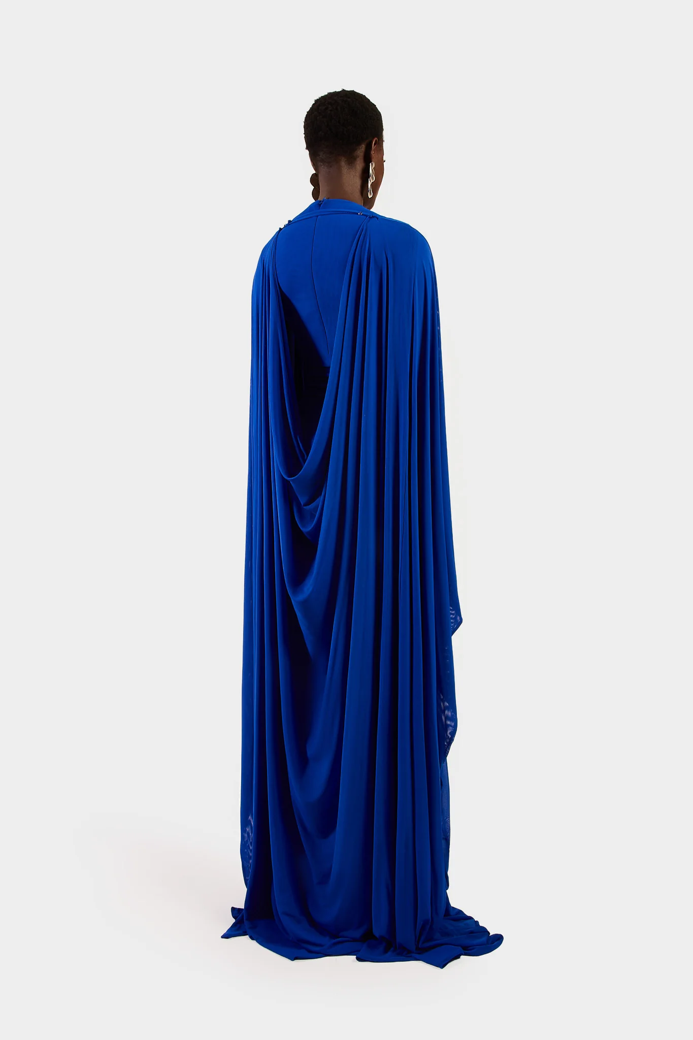 Aluya Mesh Draped Cape - Sapphire - Image 6