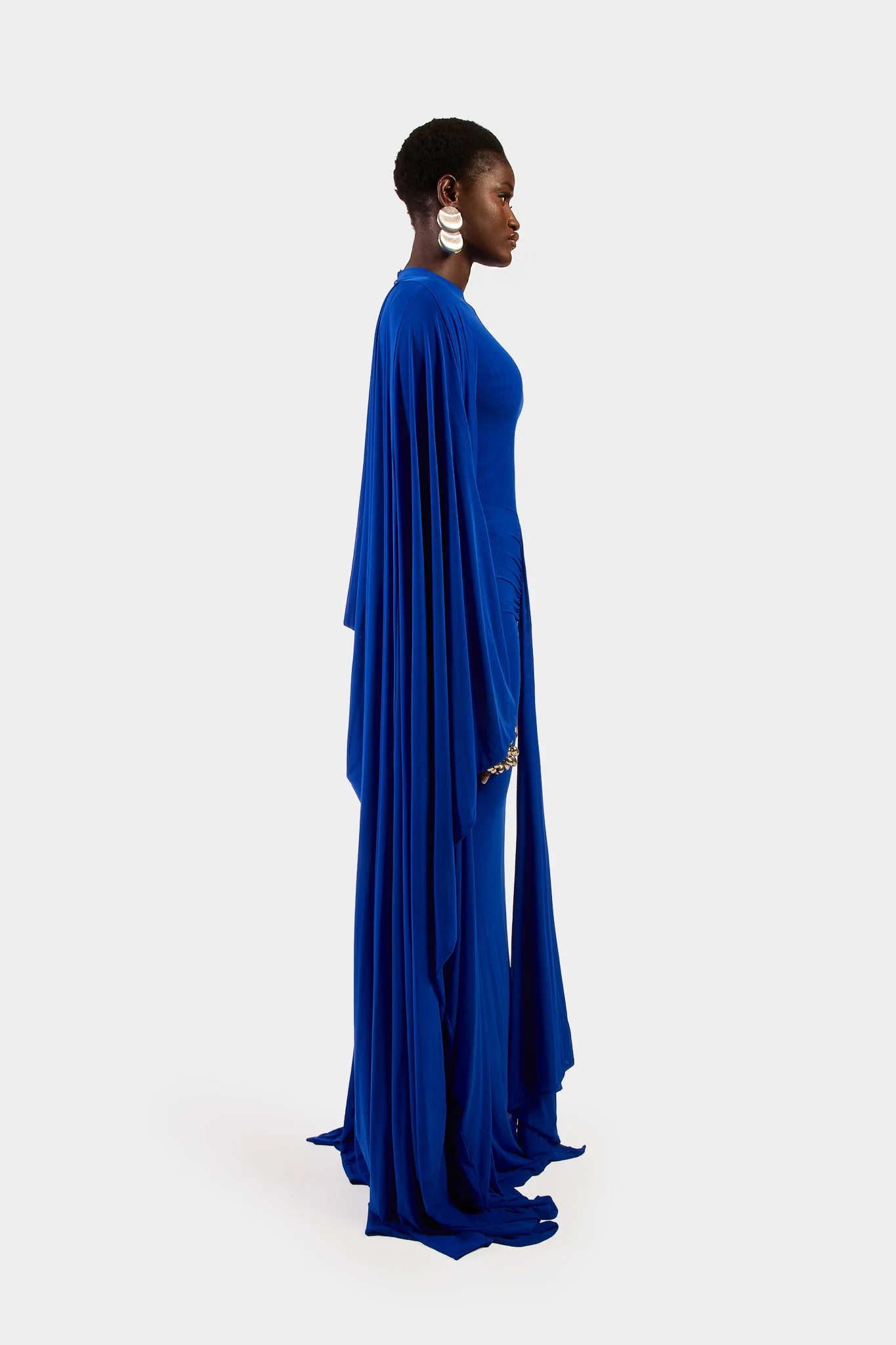 Aluya Mesh Draped Cape - Sapphire - Image 7