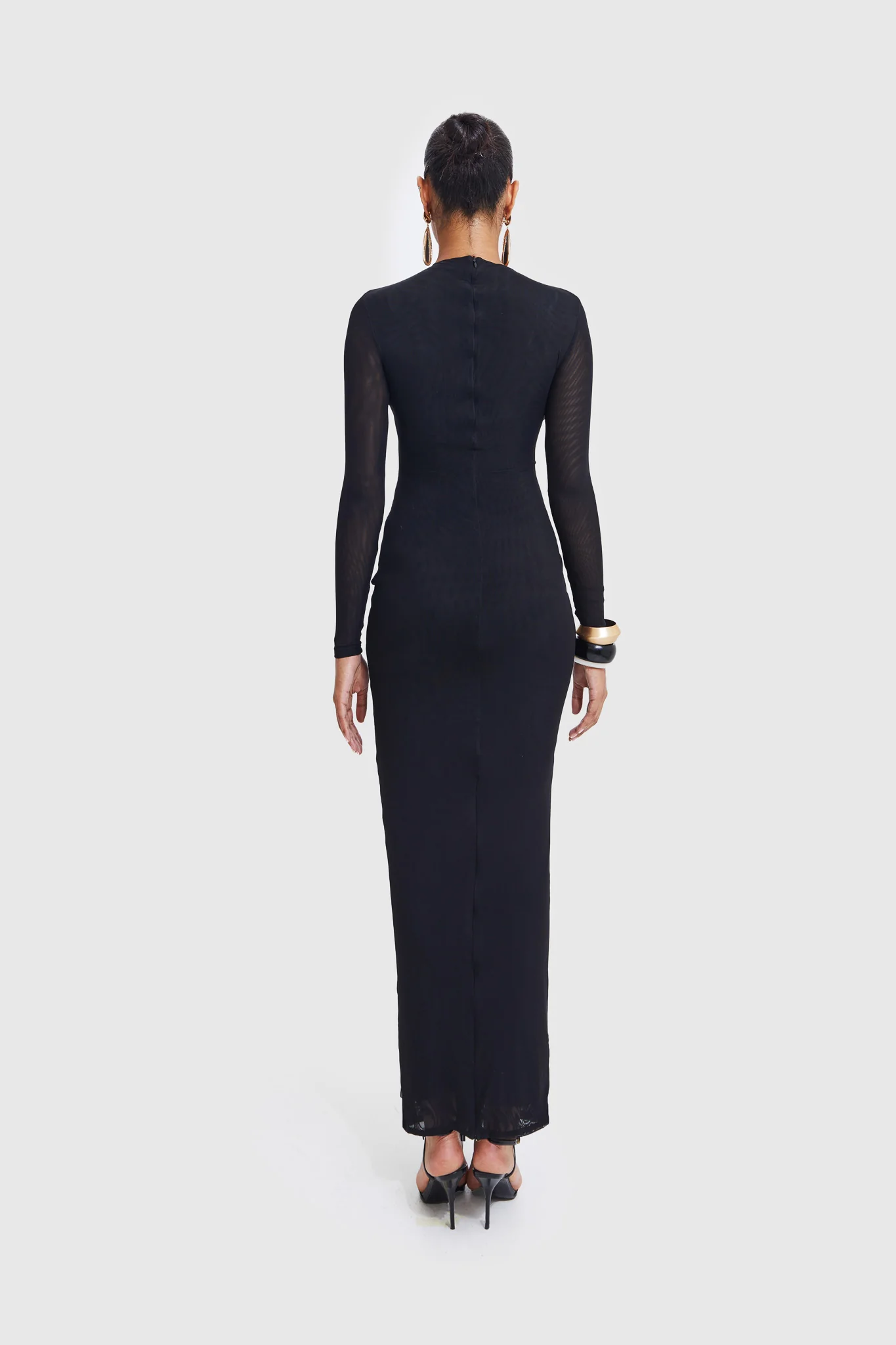 Aluya Mesh Dress - Black - Image 5