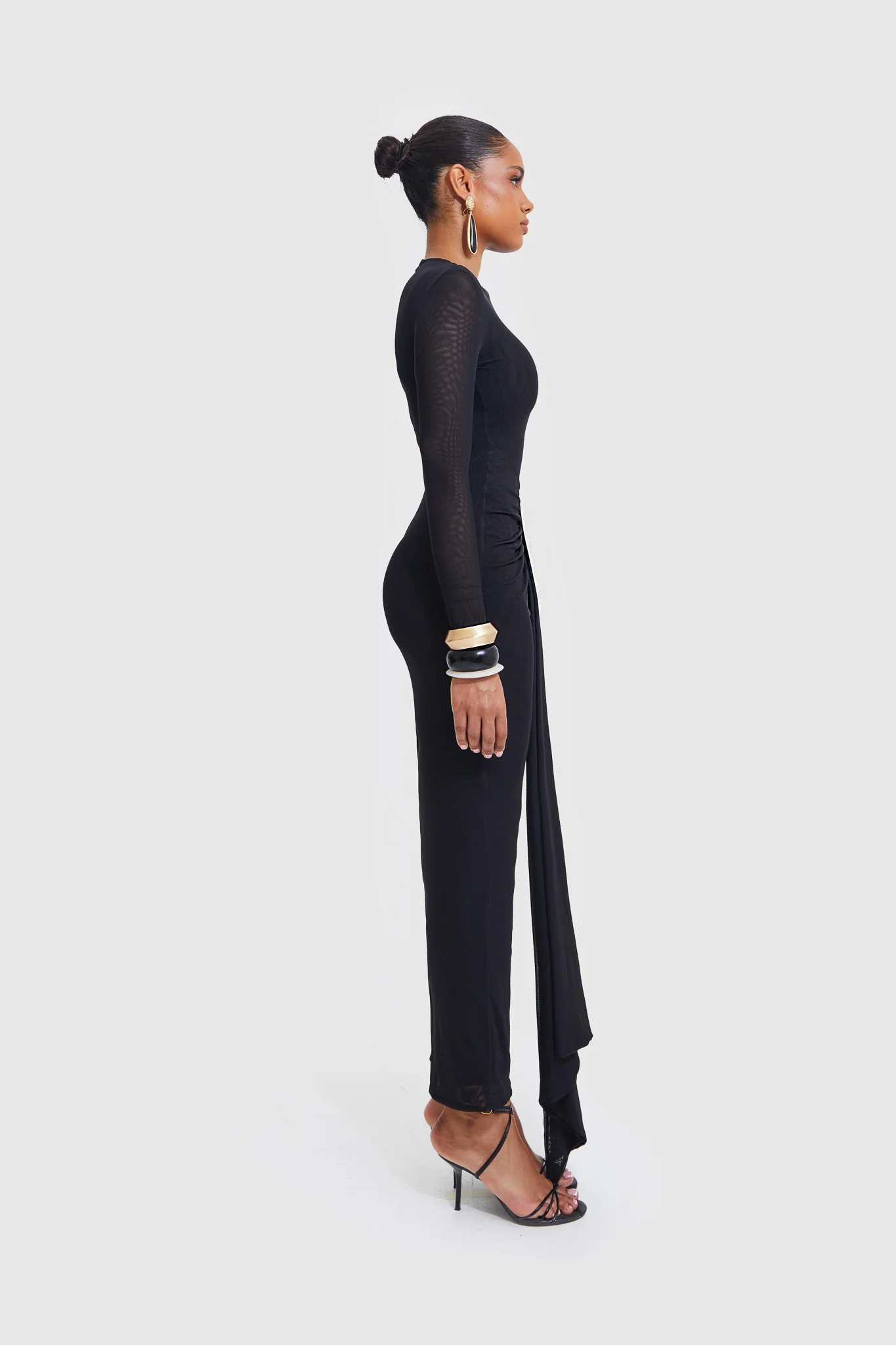Aluya Mesh Dress - Black - Image 7