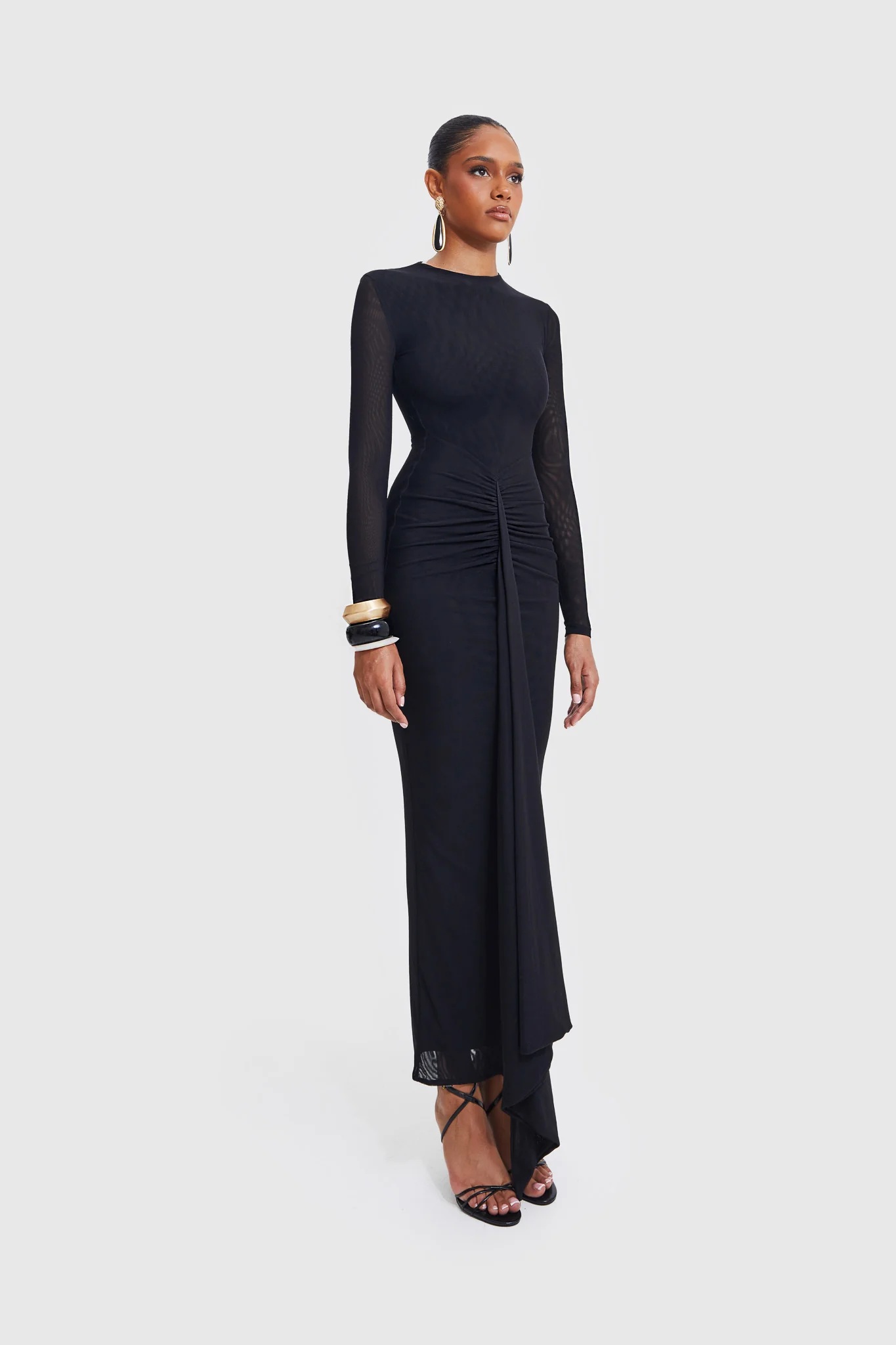 Aluya Mesh Dress - Black - Image 8