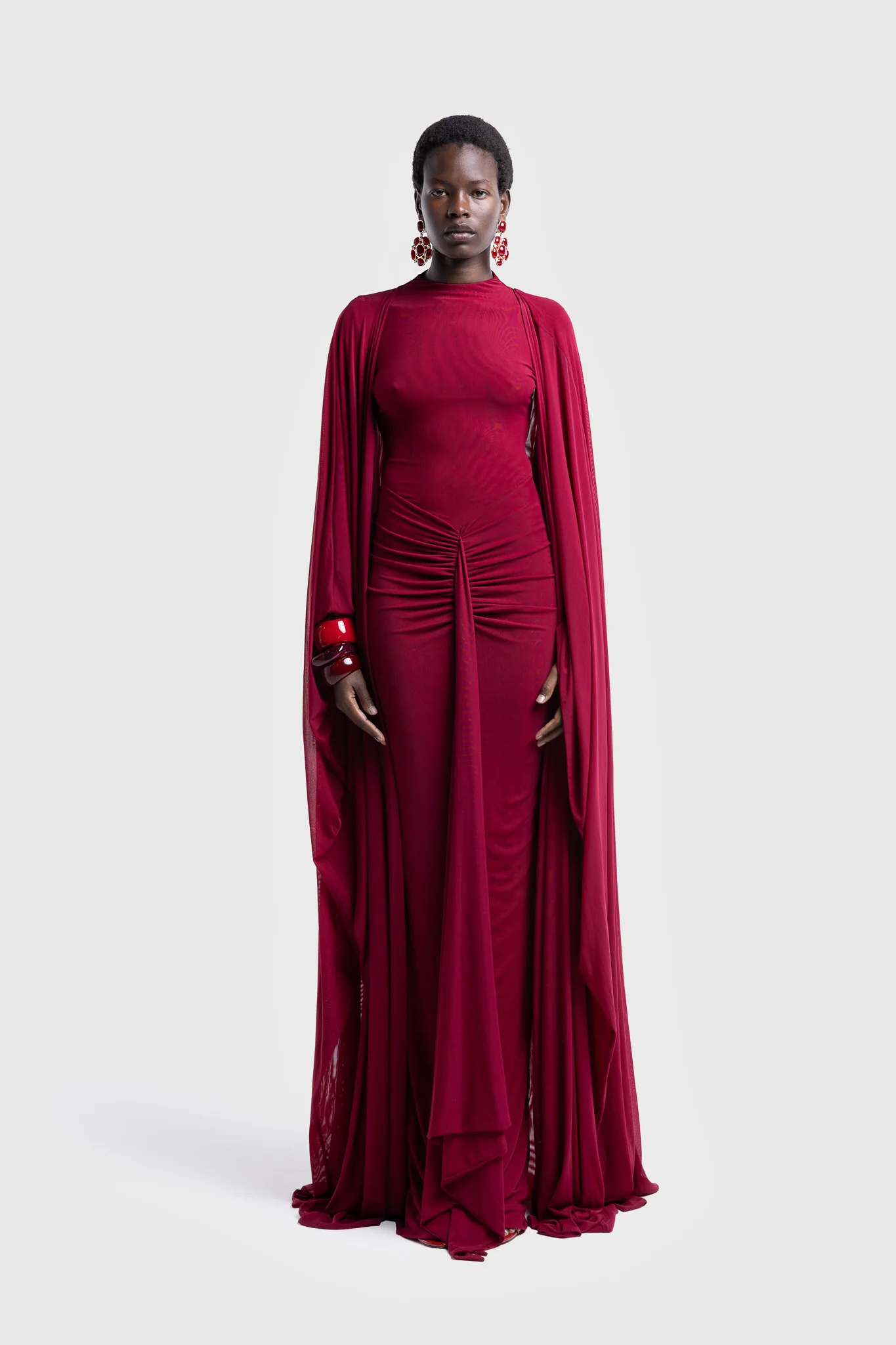 Aluya Mesh Dress - Deep Cherry - Image 4