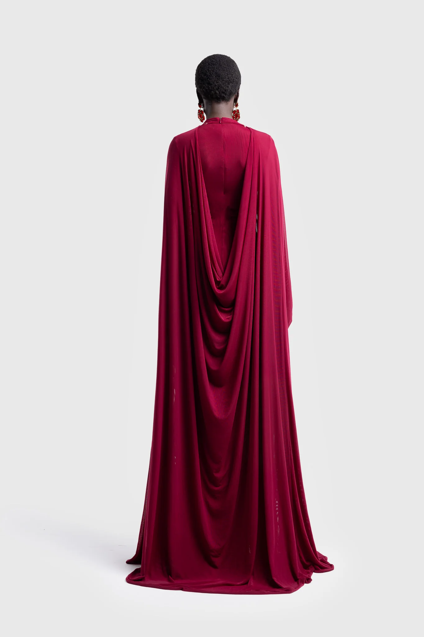 Aluya Mesh Dress - Deep Cherry - Image 5