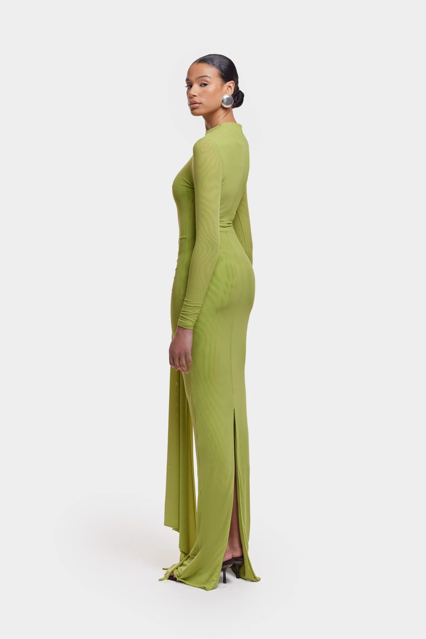 Aluya Mesh Dress - Lime Green - Image 3