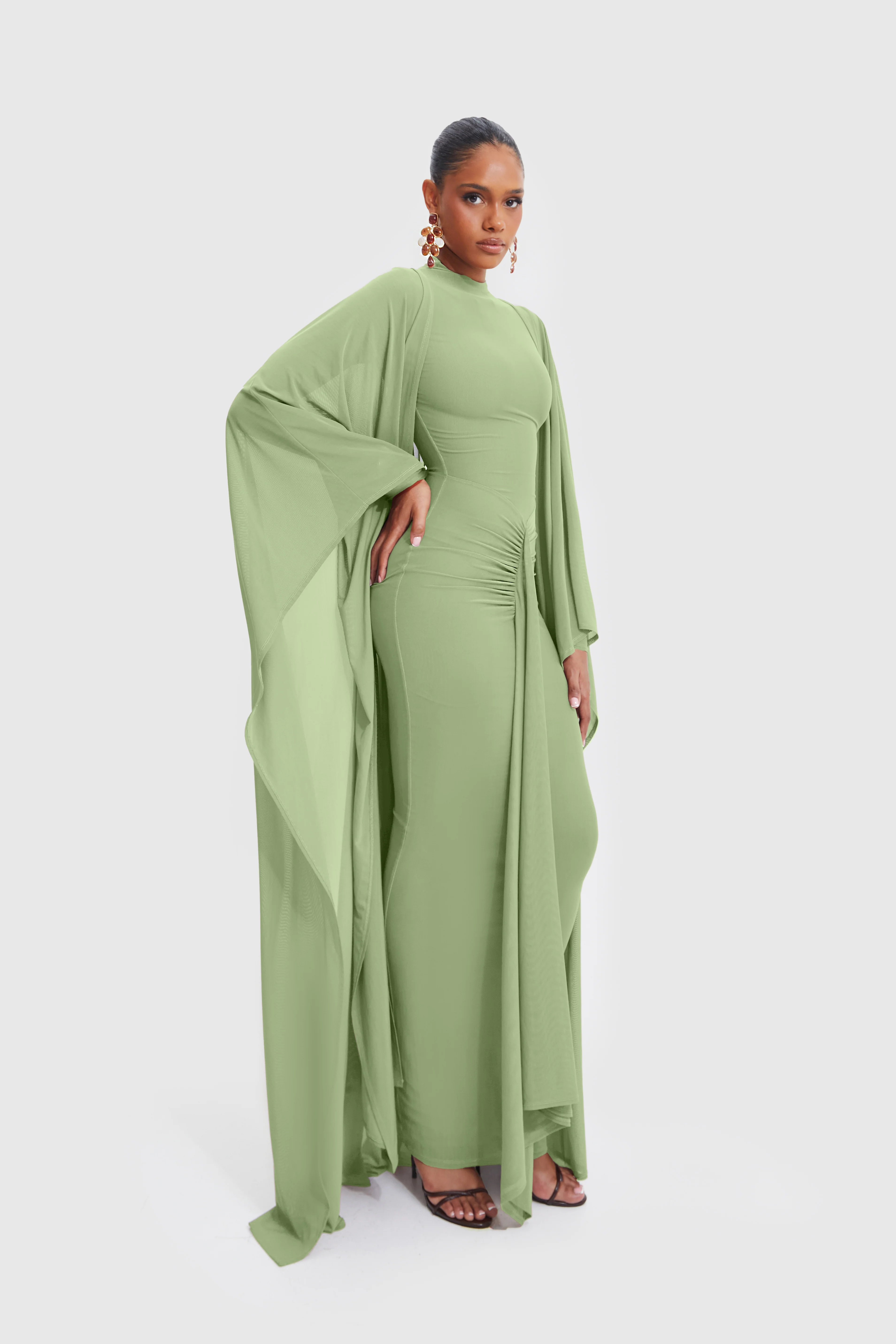 Aluya Mesh Dress - Warm Matcha - Image 4