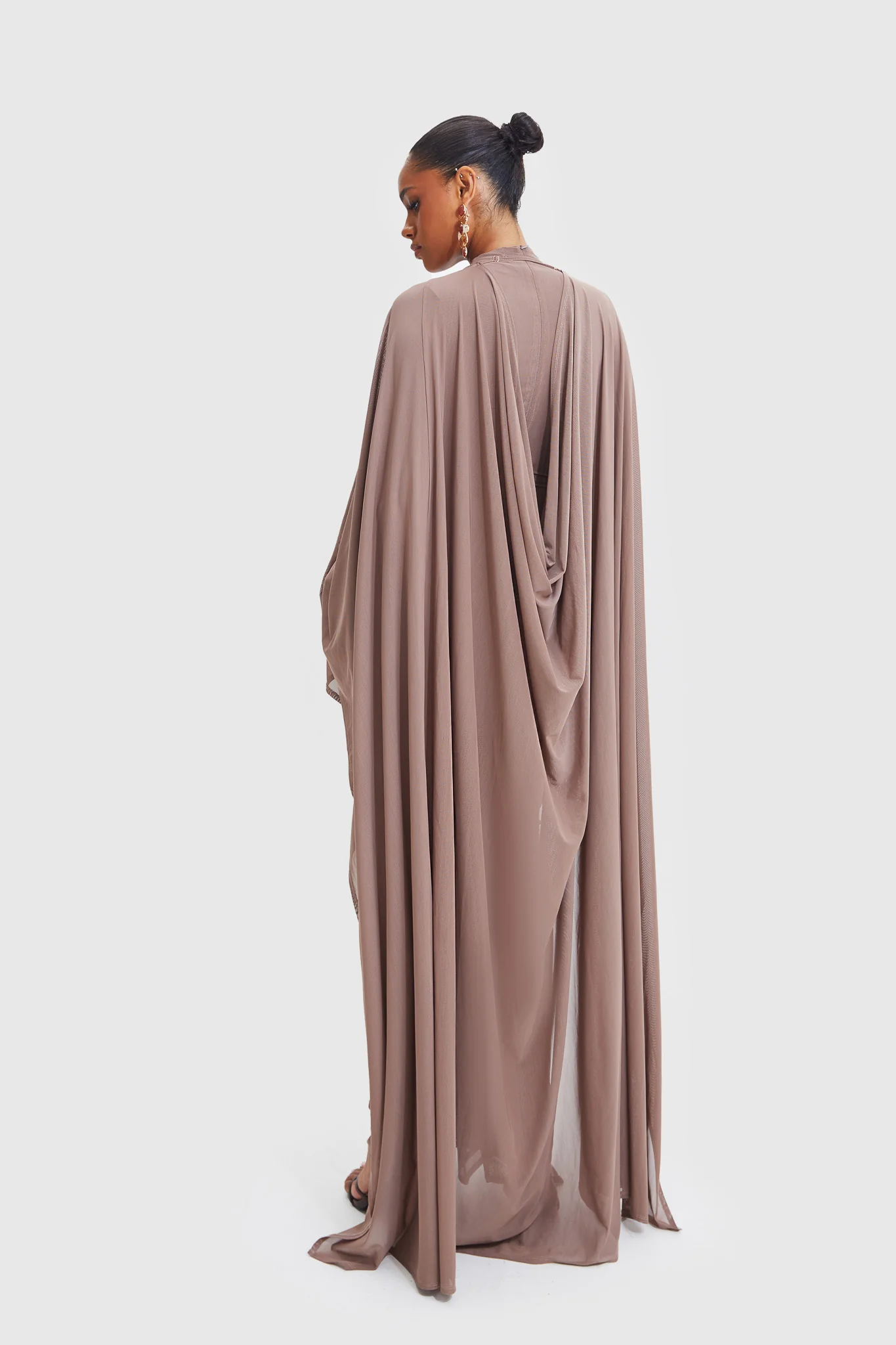 Aluya Mesh Dress - Burnt Sugar - Image 12