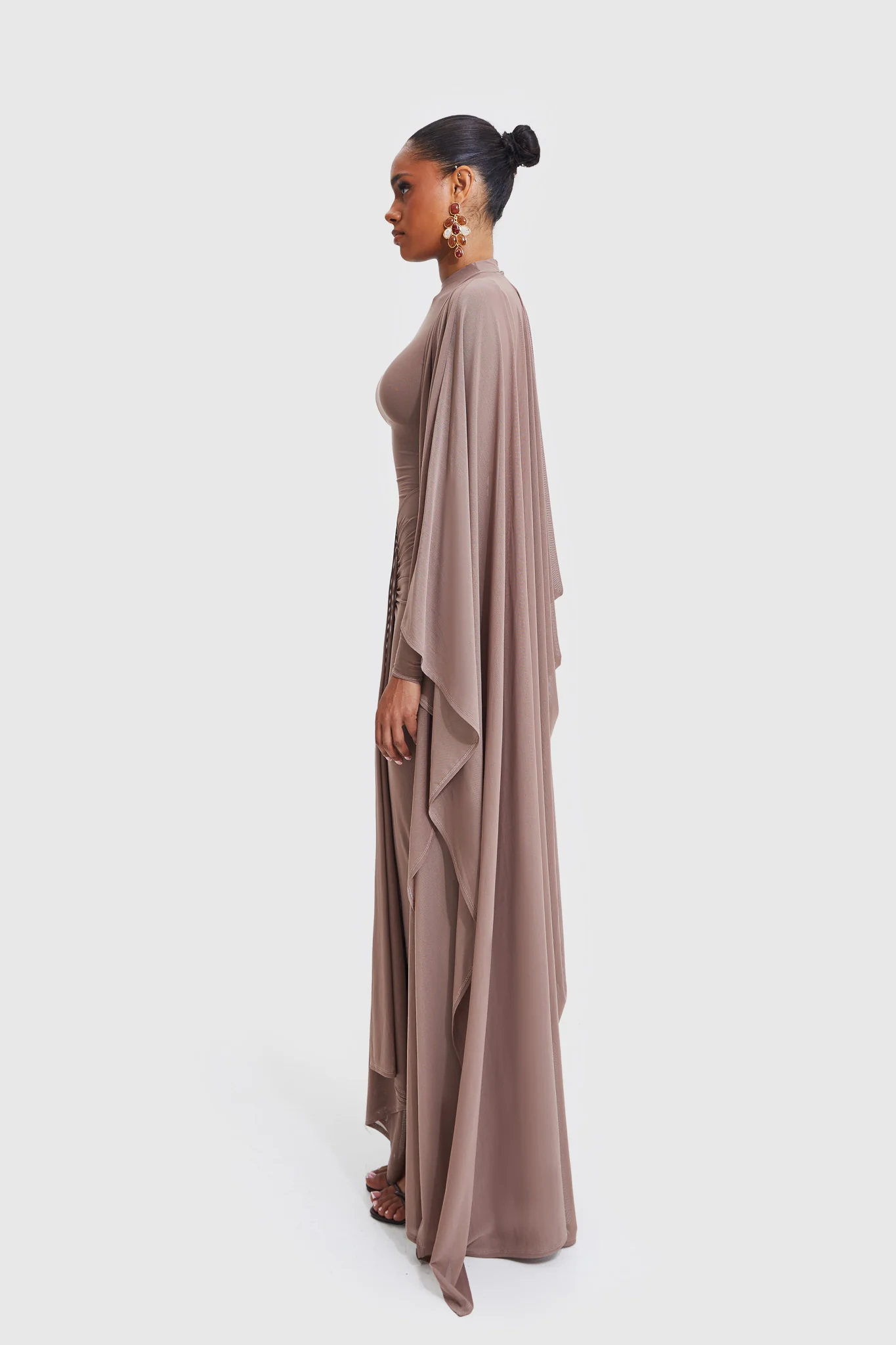 Aluya Mesh Dress - Burnt Sugar - Image 6