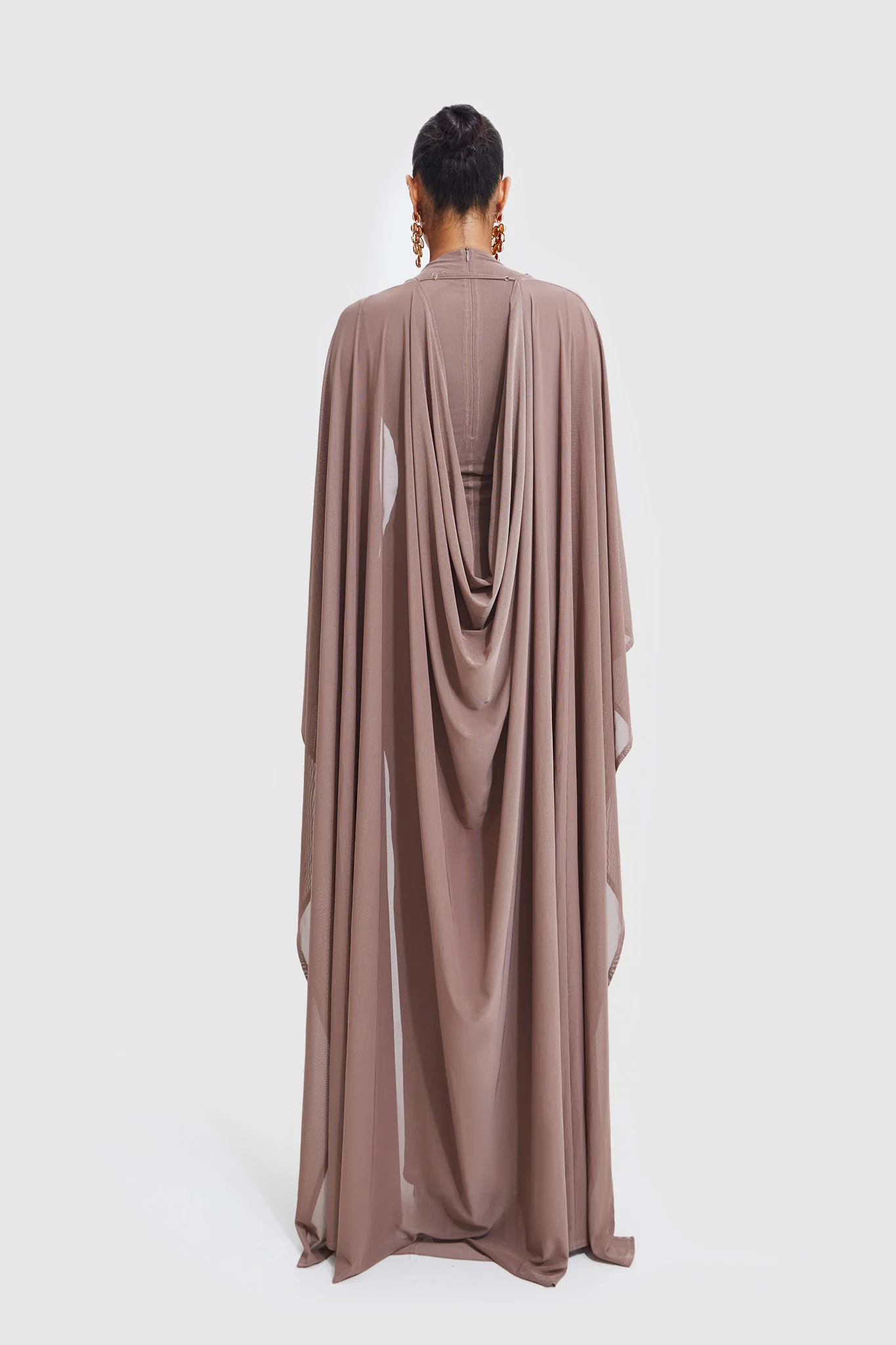Aluya Mesh Dress - Burnt Sugar - Image 8