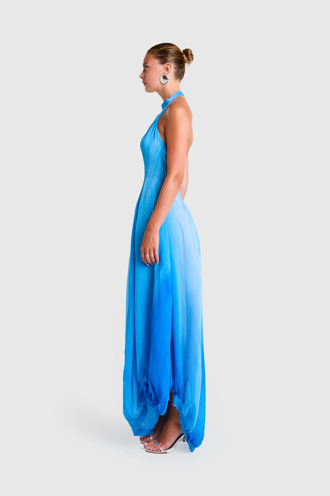 Chiffon Balloon Maxi - Sky Print - Image 3