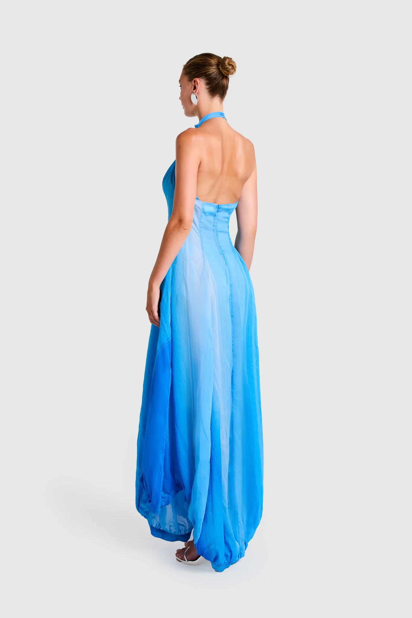 Chiffon Balloon Maxi - Sky Print - Image 4