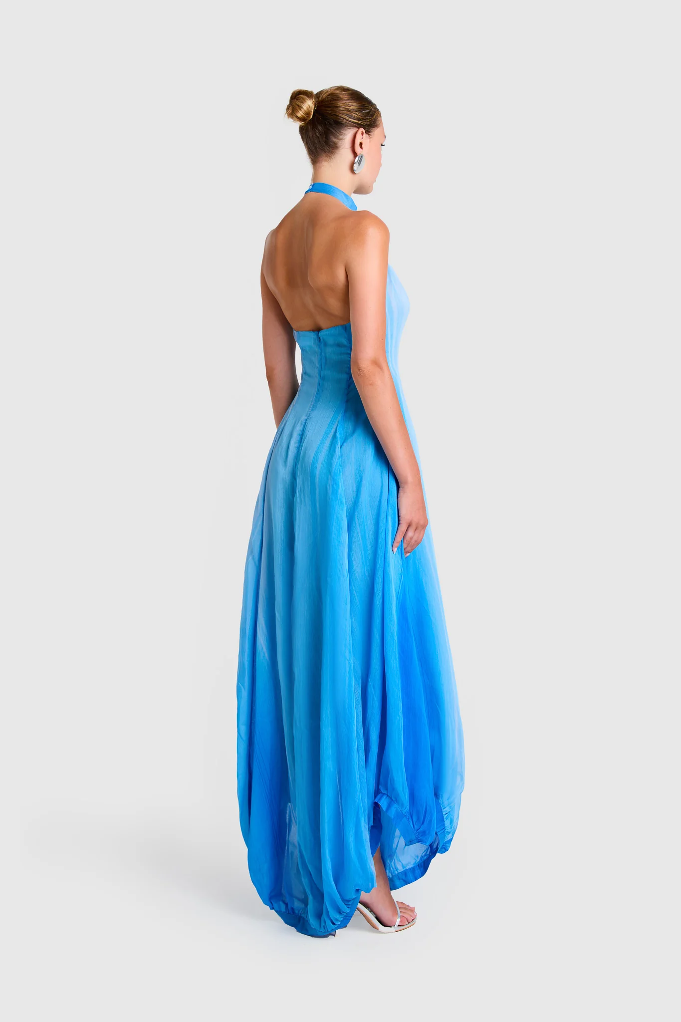 Chiffon Balloon Maxi - Sky Print - Image 6