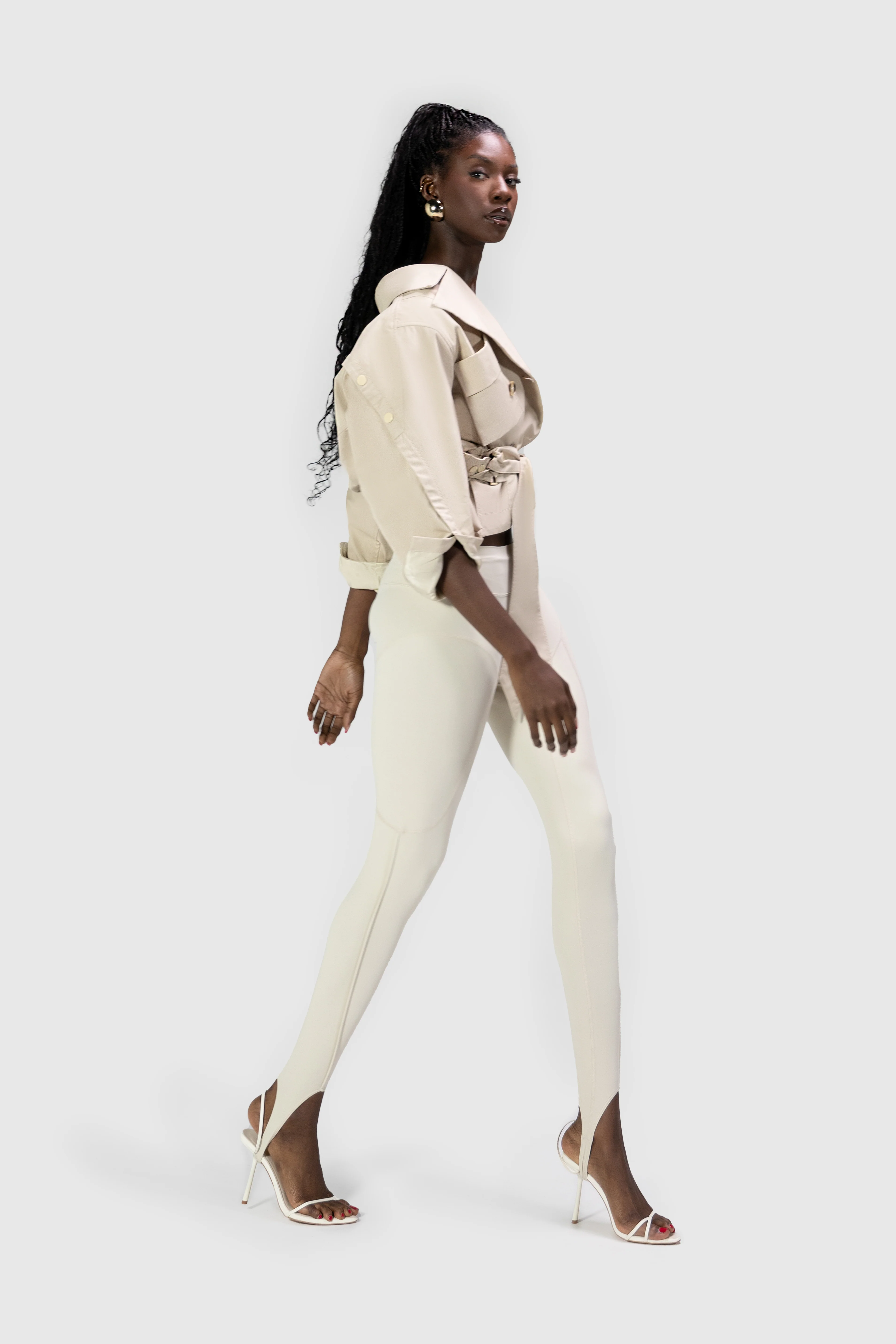 Cropped Tech Mac Jacket - Trench - Image 10