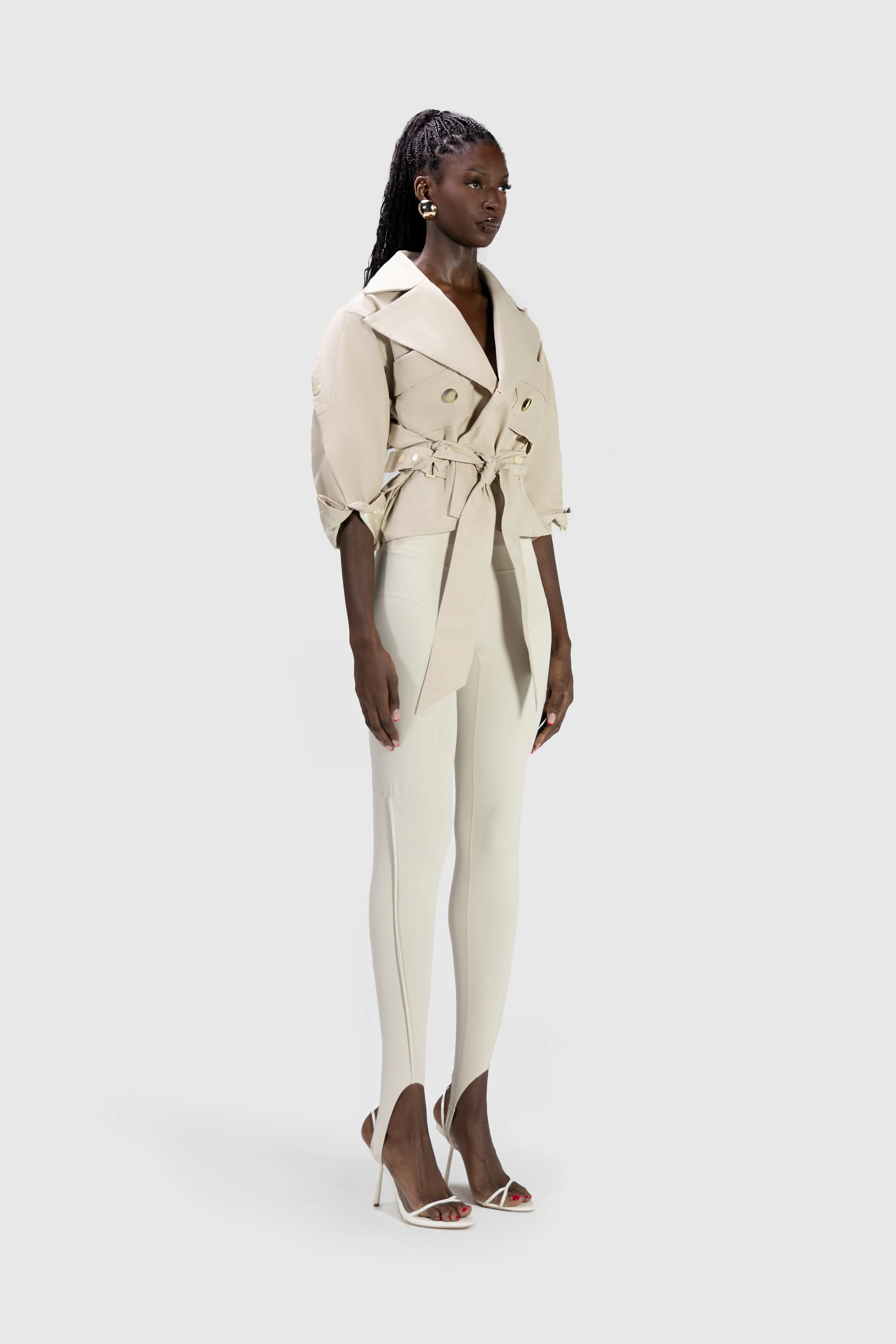 Cropped Tech Mac Jacket - Trench - Image 3