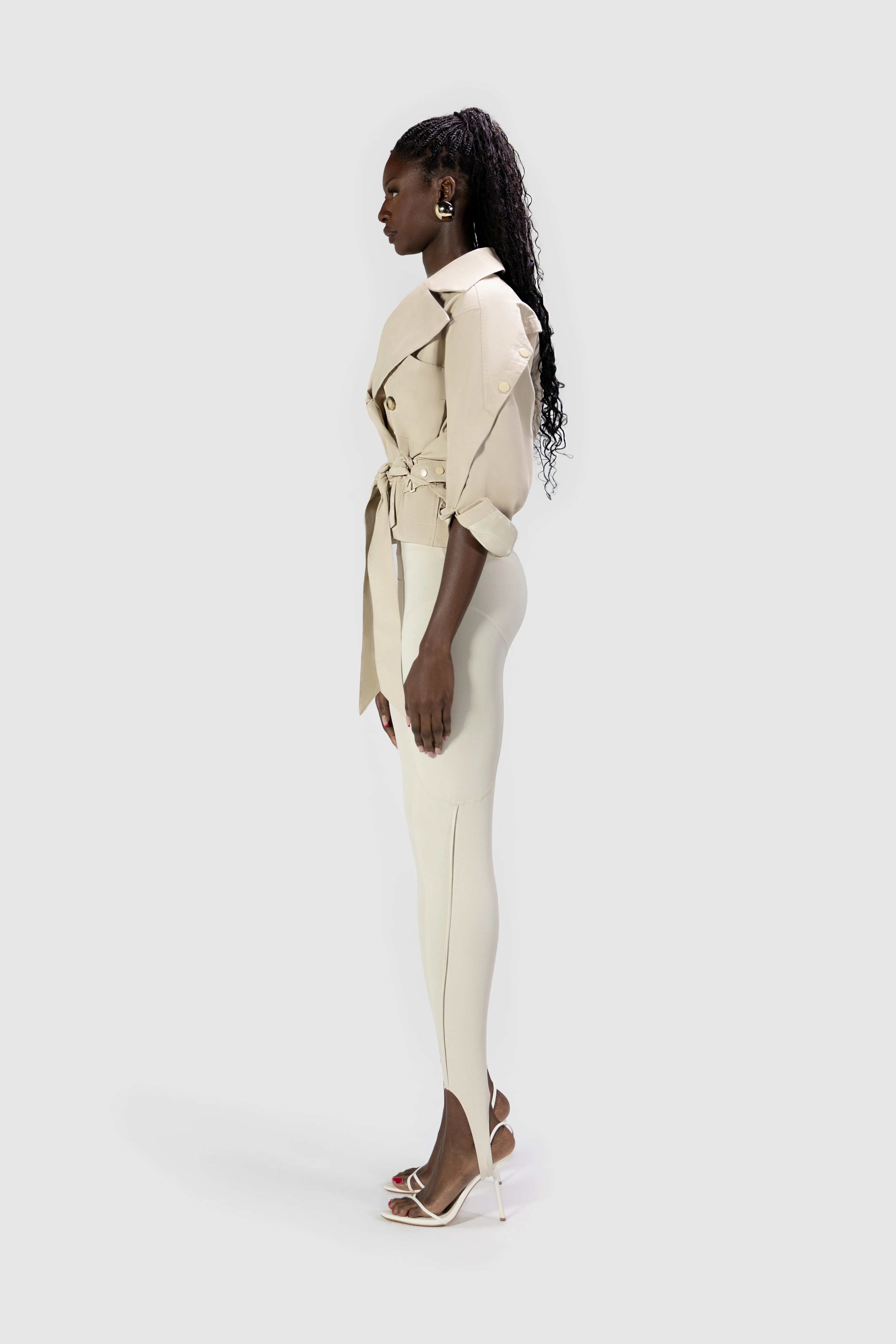 Cropped Tech Mac Jacket - Trench - Image 4