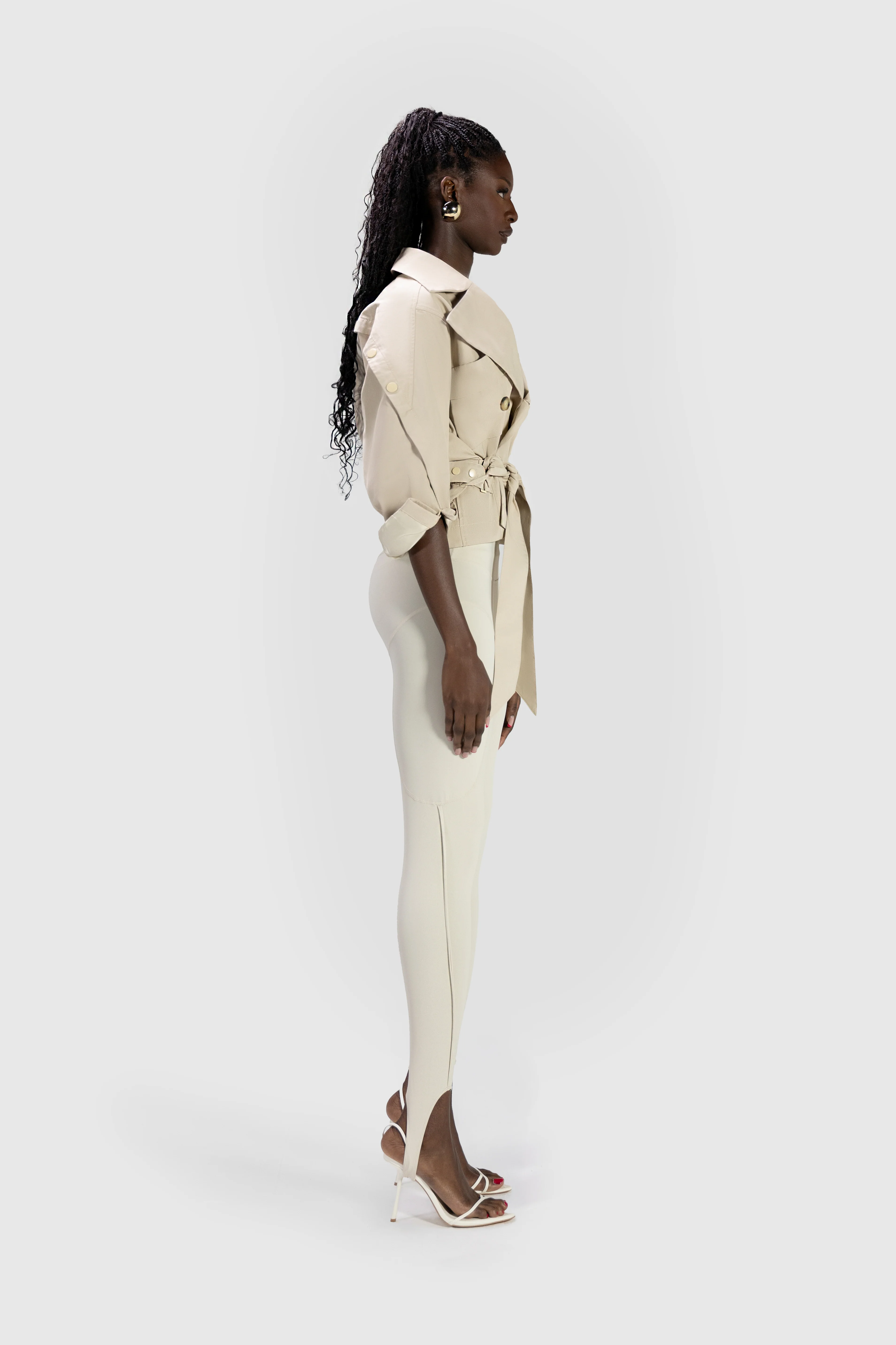 Cropped Tech Mac Jacket - Trench - Image 5