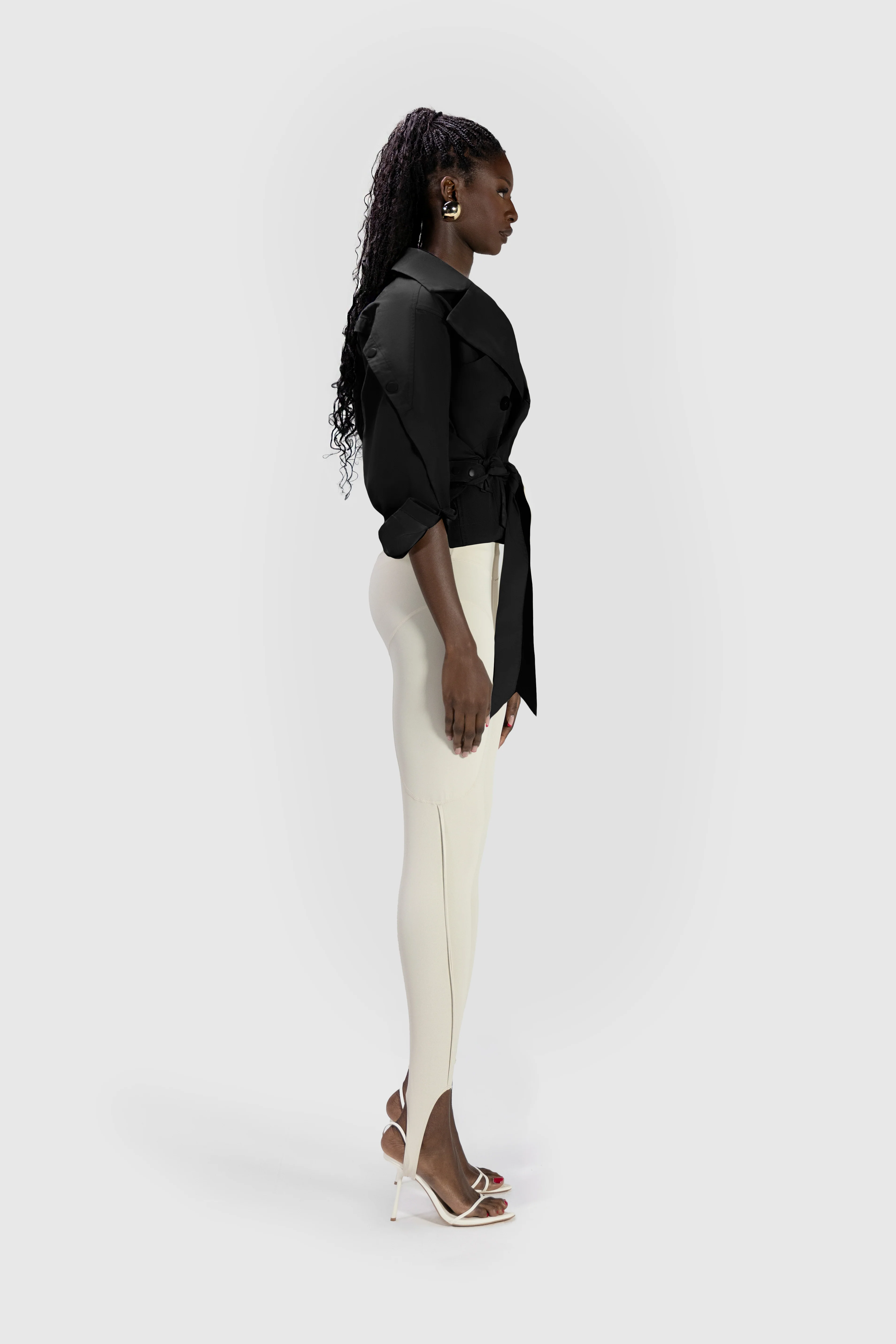 Cropped Tech Mac Jacket - Black - Image 5