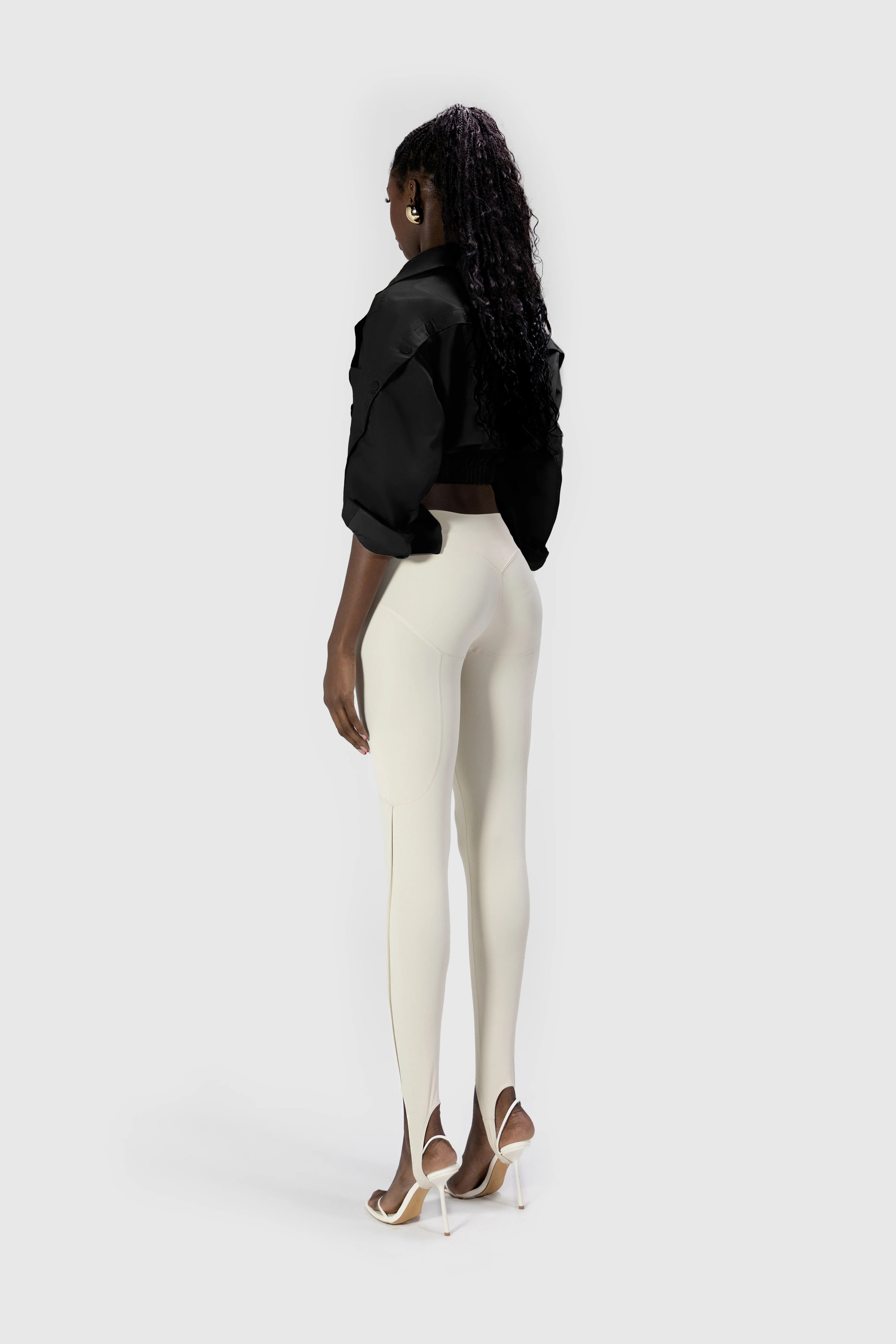 Cropped Tech Mac Jacket - Black - Image 6