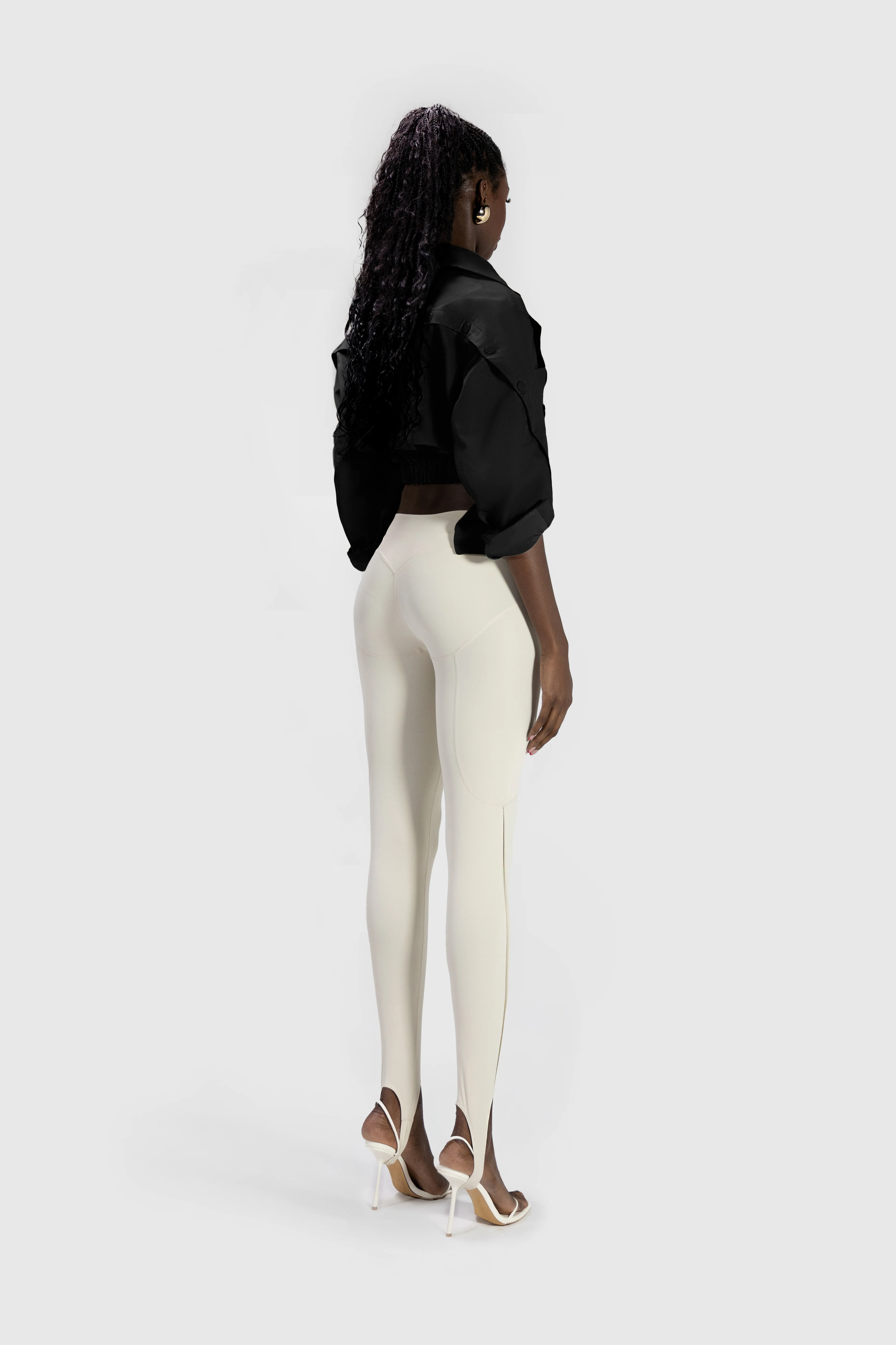 Cropped Tech Mac Jacket - Black - Image 7