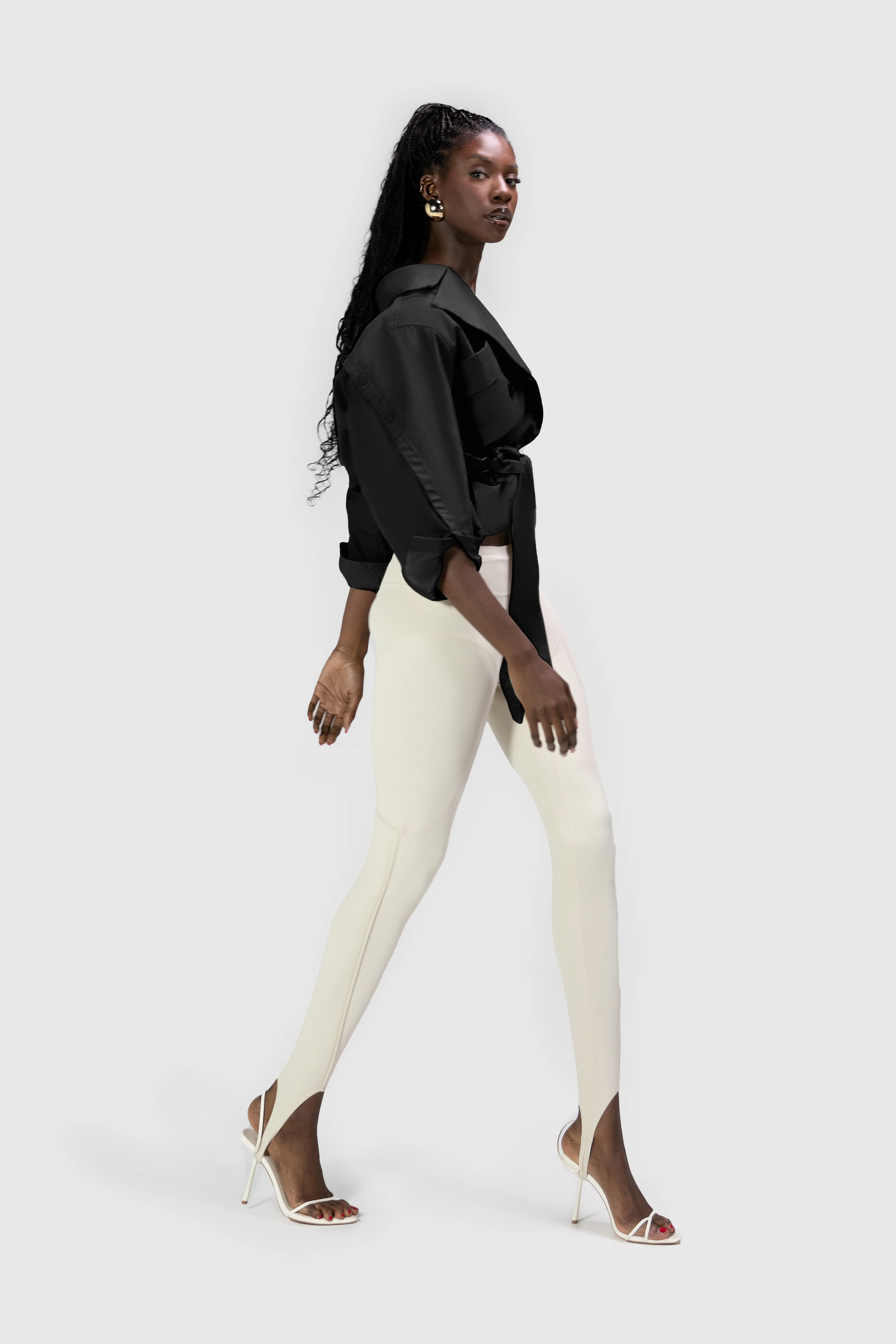 Cropped Tech Mac Jacket - Black - Image 9