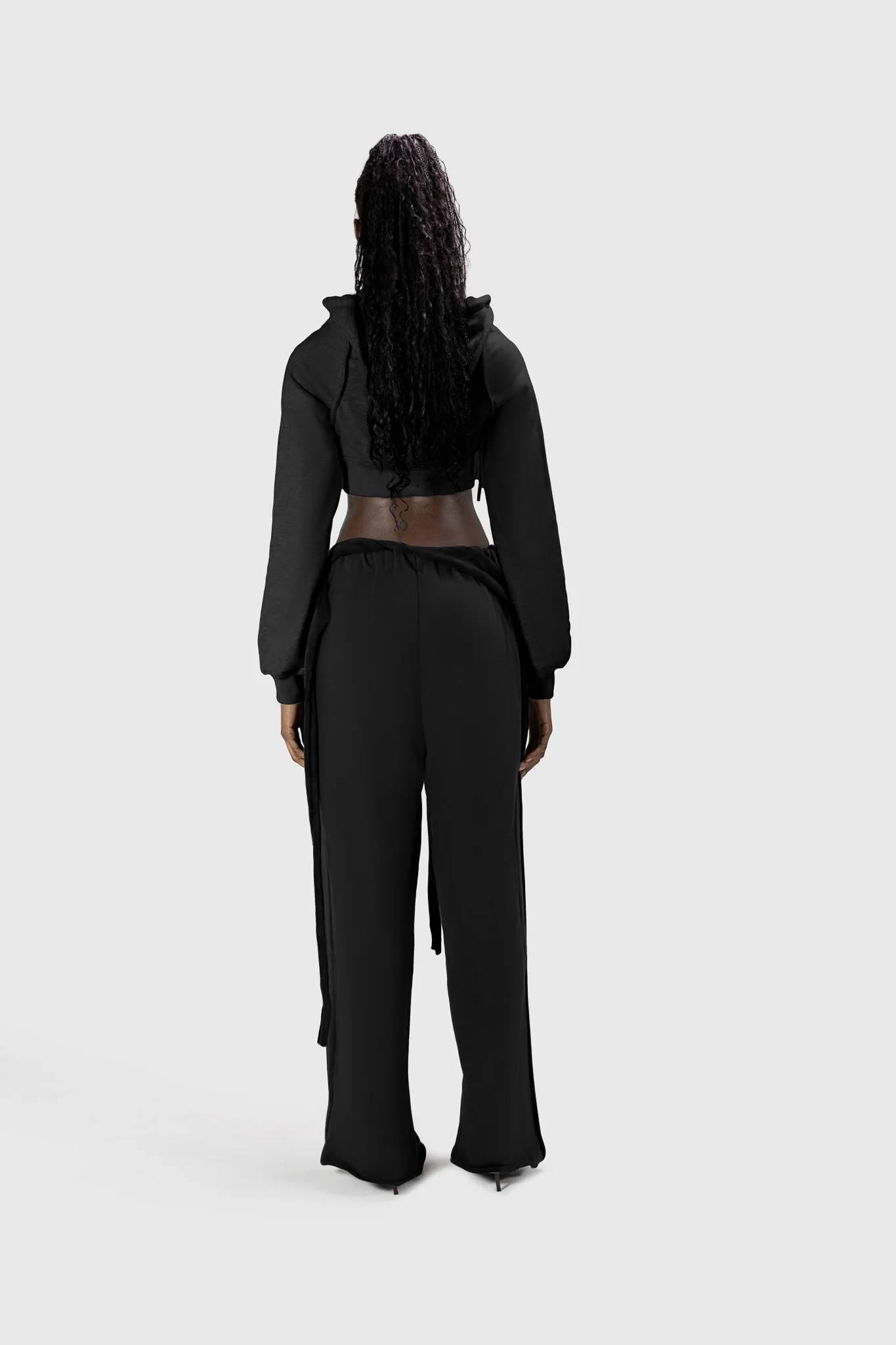 Curve Cropped Hoodie - Black - Image 6