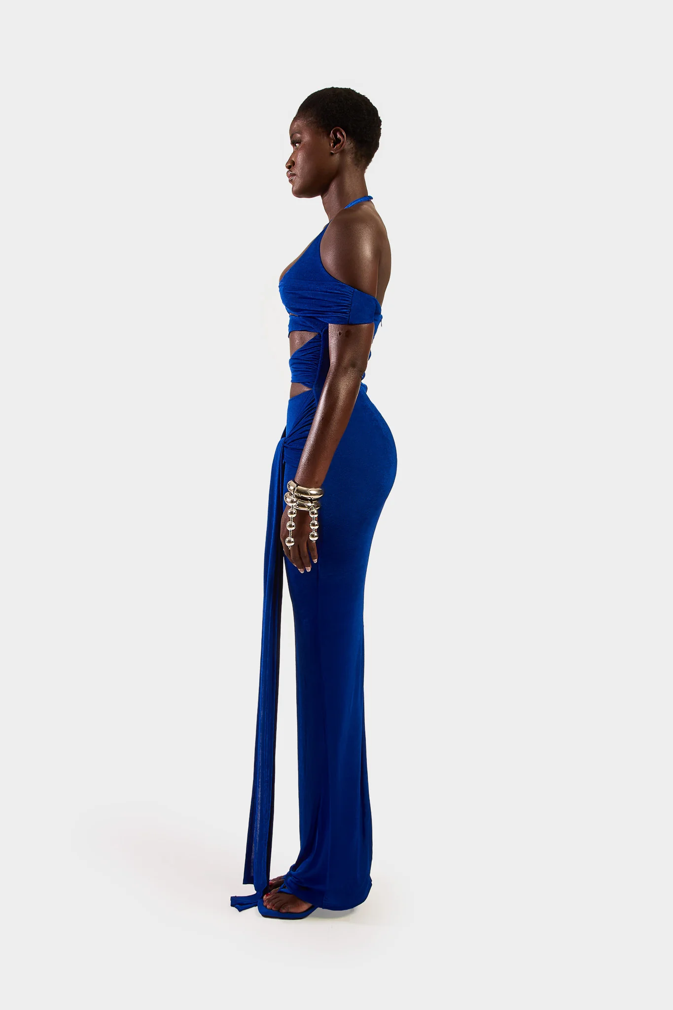 Cut Out Halter Dress - Sapphire - Image 3