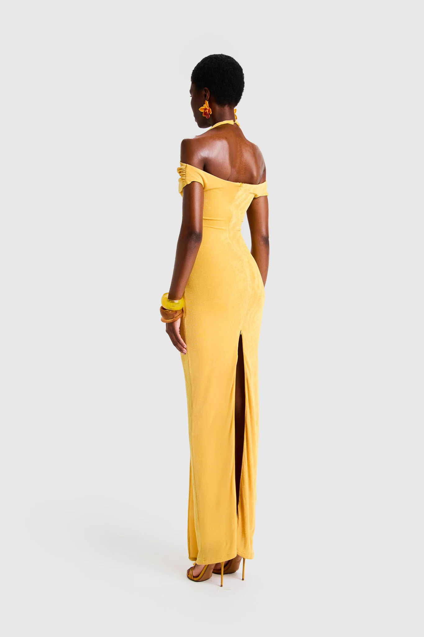 Cut Out Halter Maxi - Yellow - Image 4