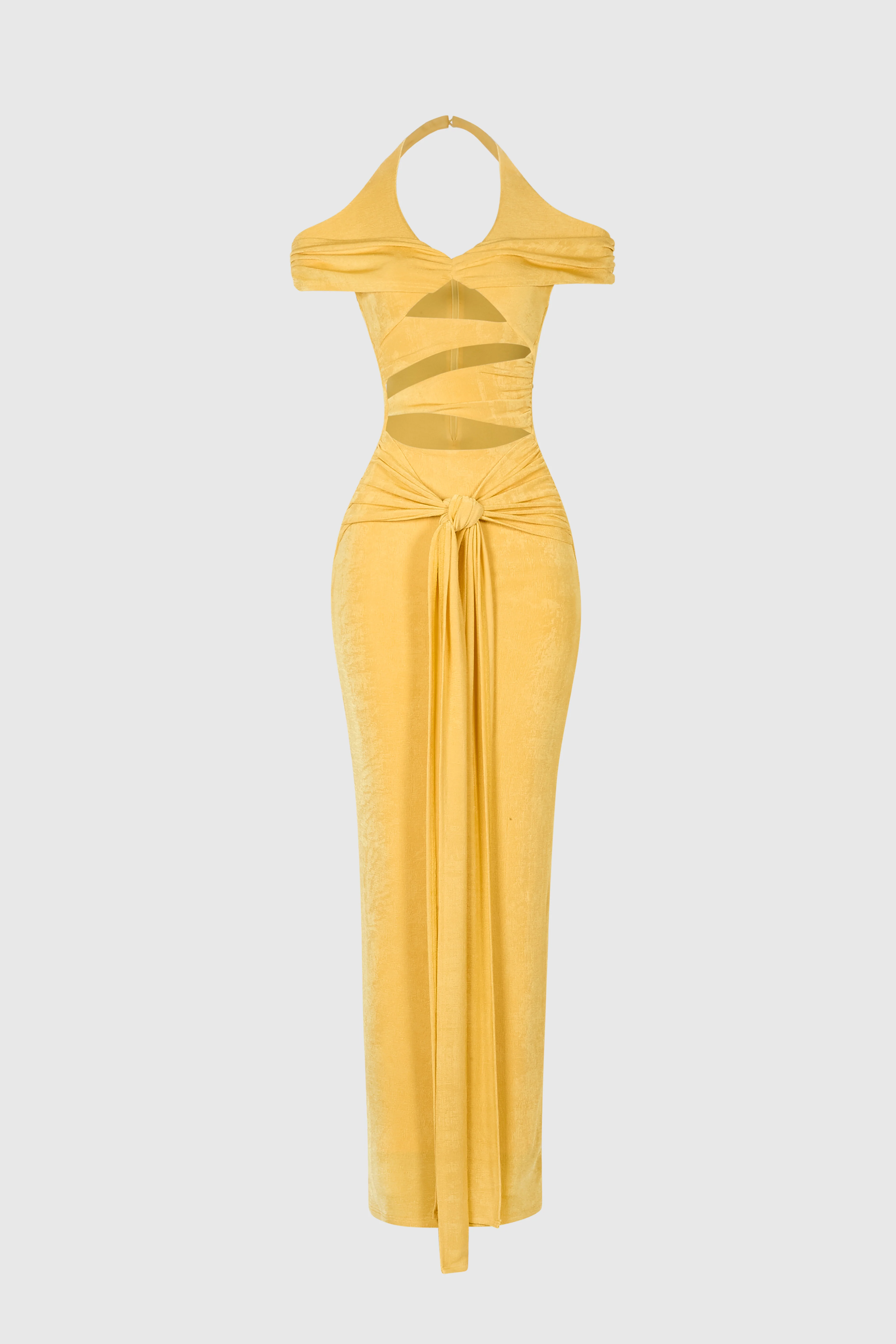 Cut Out Halter Maxi - Yellow - Image 7