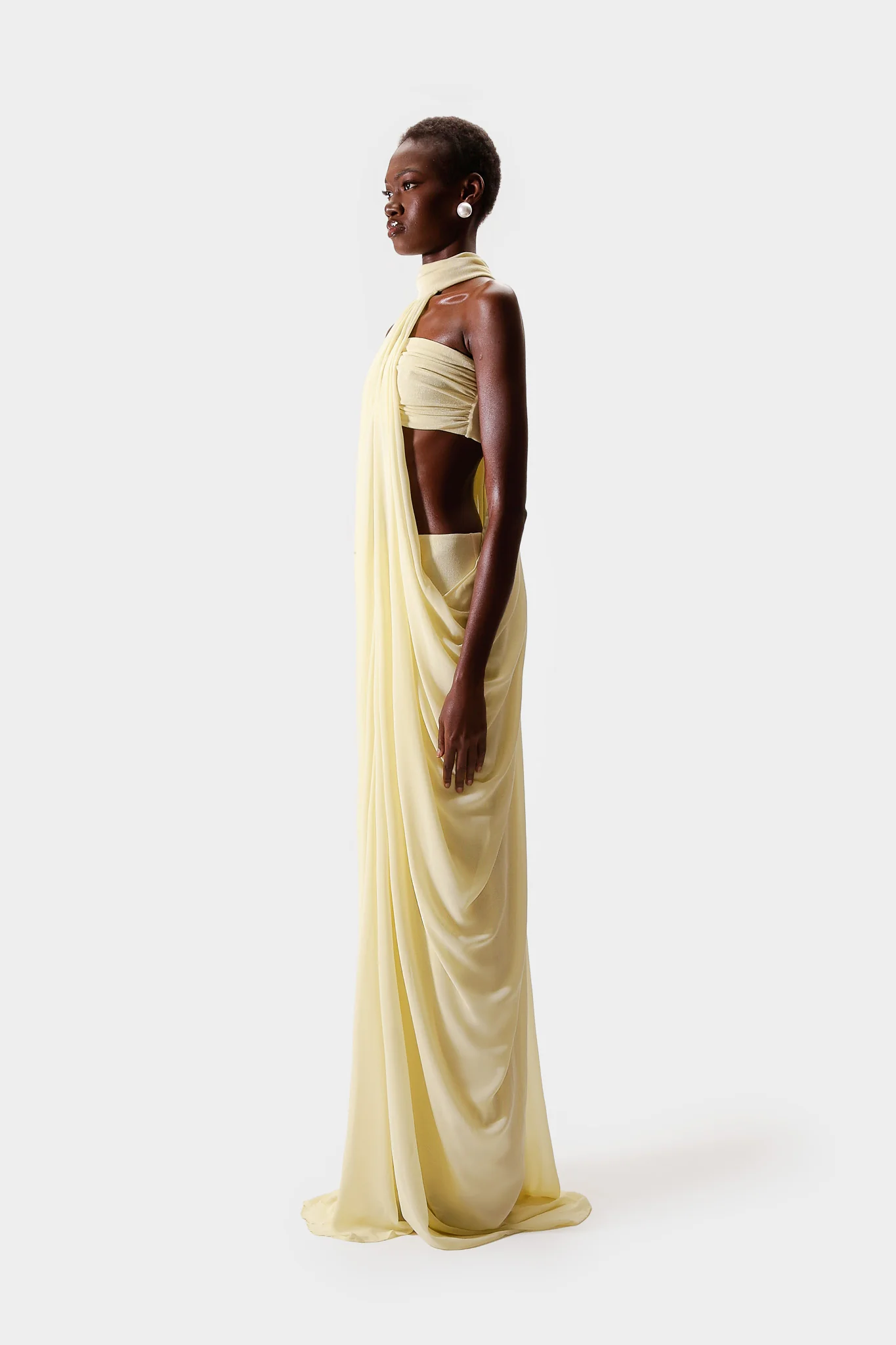 Draped Chiffon Maxi - Butter Yellow - Image 2