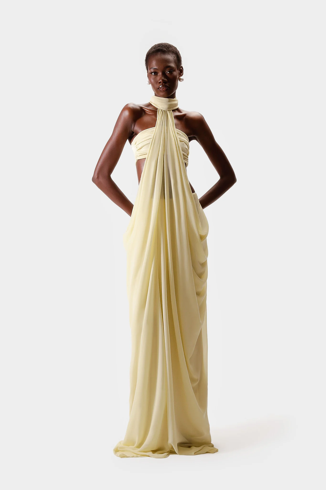 Draped Chiffon Maxi - Butter Yellow - Image 5