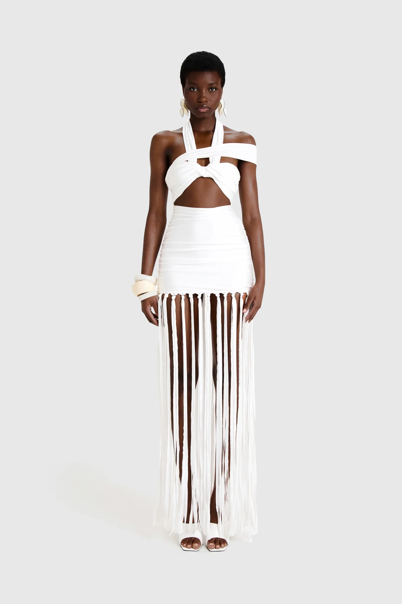 Kesh Tassel Dress - White