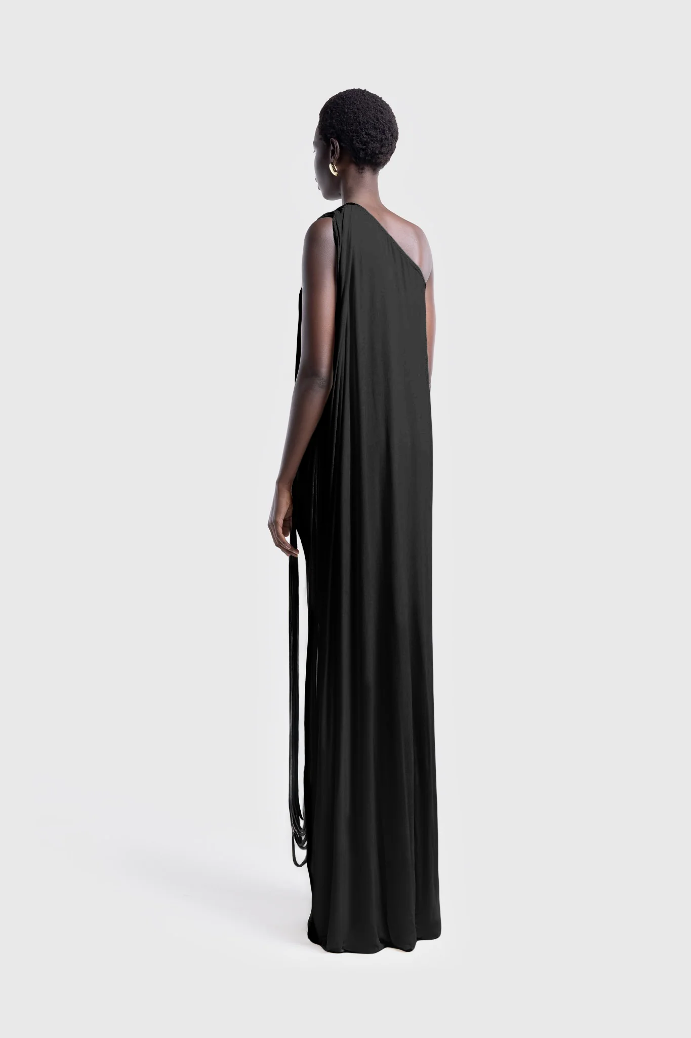 Kora Asymmetric Tassel Dress - Black - Image 4
