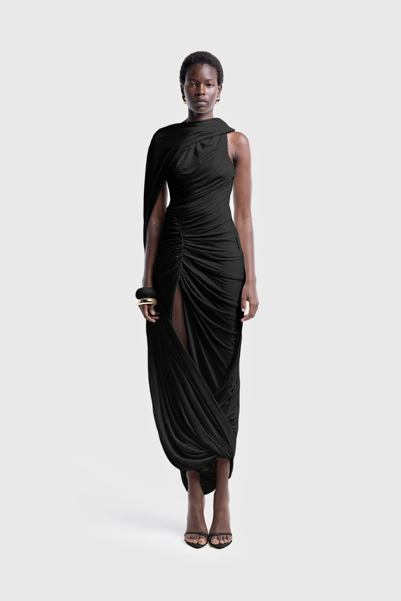 Kora Asymmetric Tassel Dress - Black - Image 9