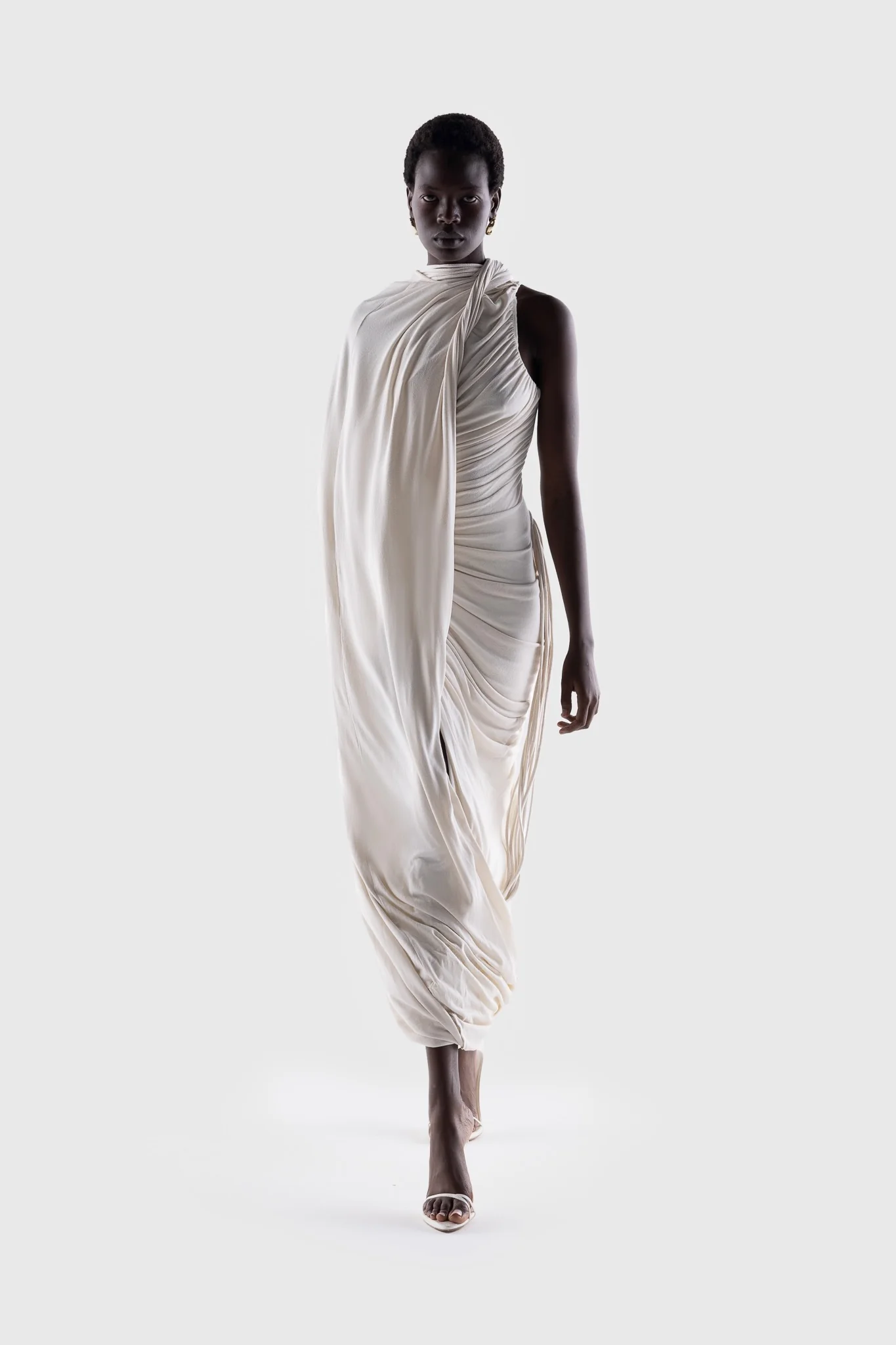Kora Asymmetric Tassel Dress - Off White - Image 13