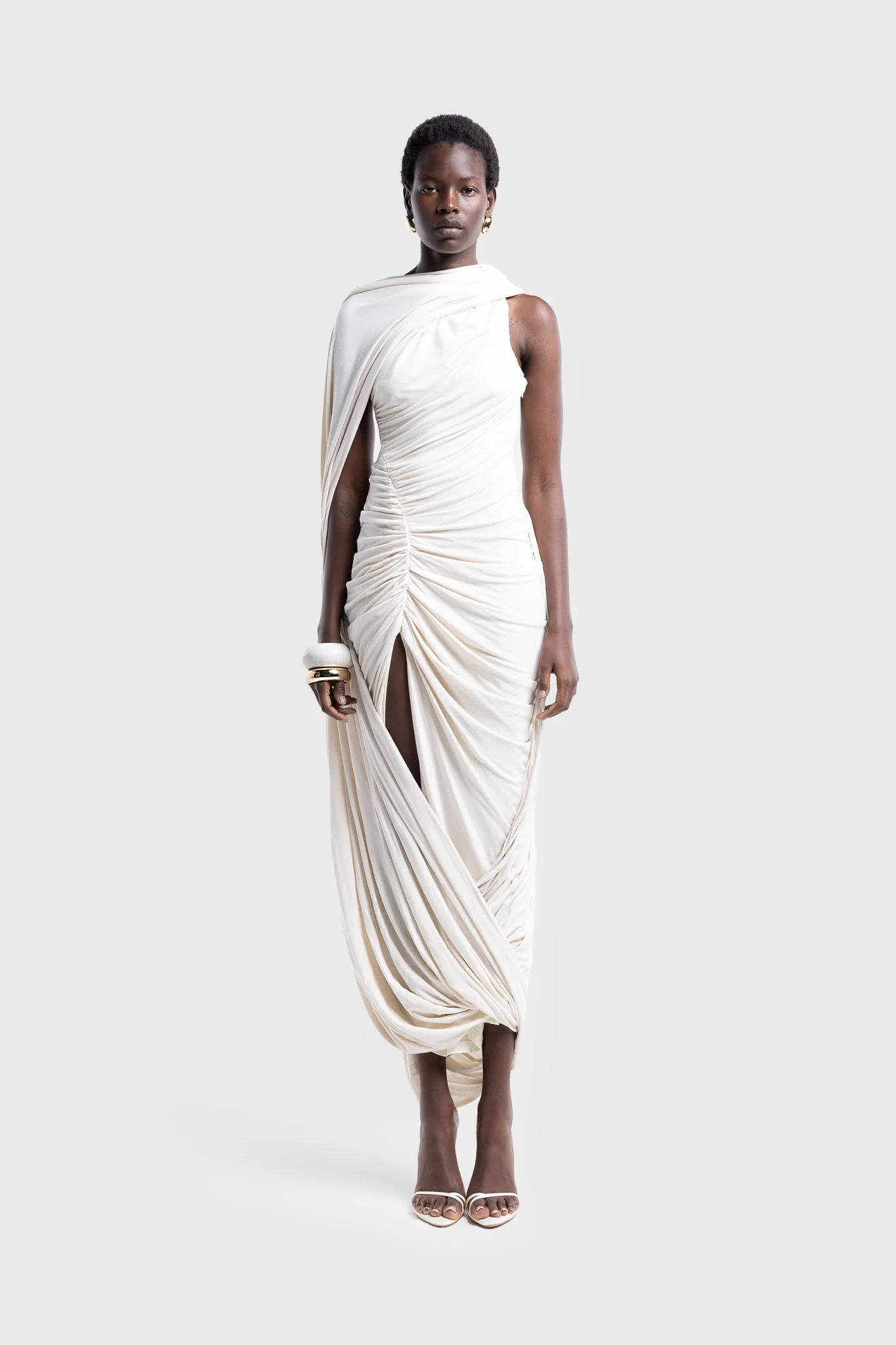 Kora Asymmetric Tassel Dress - Off White - Image 14