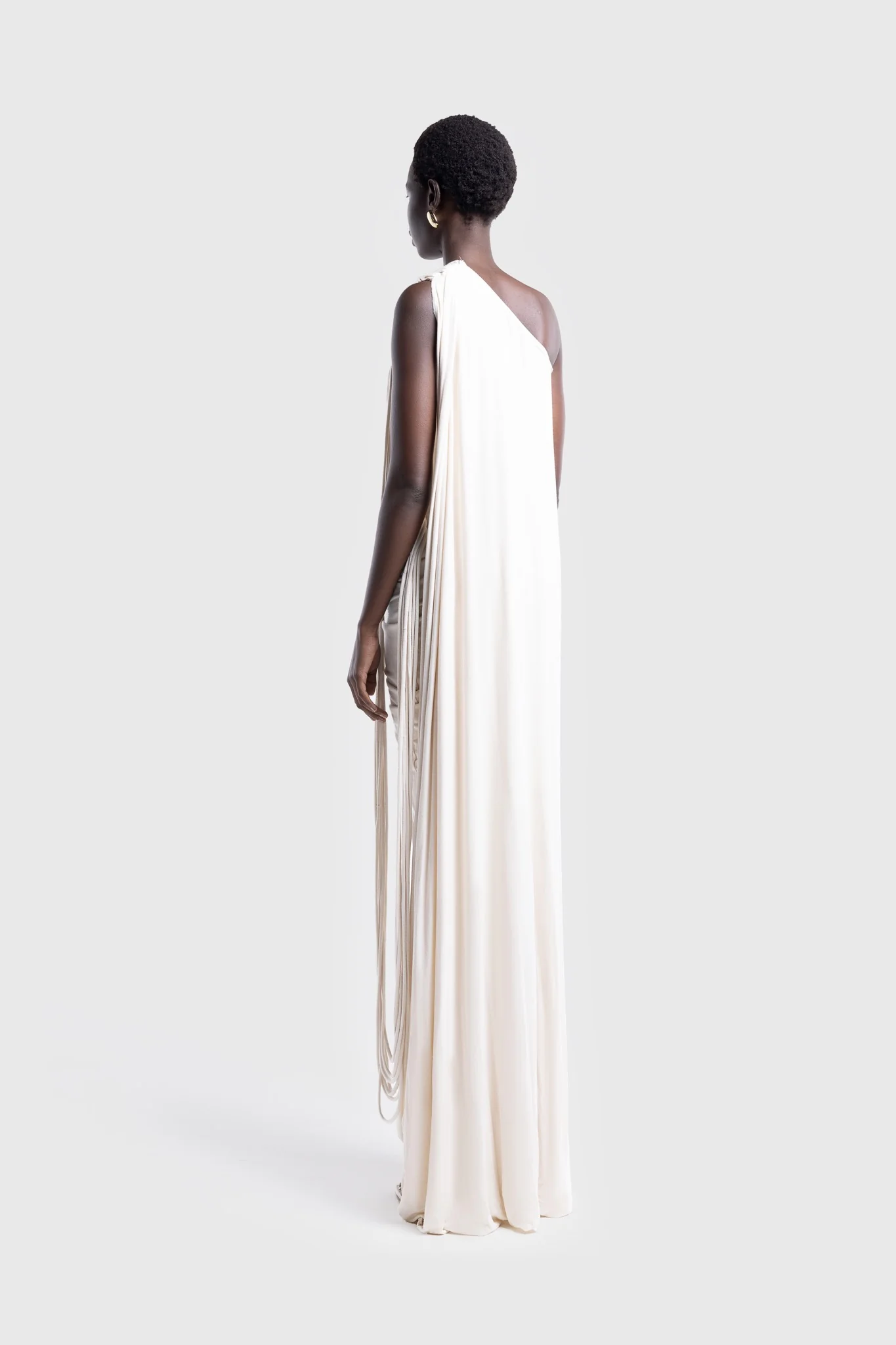 Kora Asymmetric Tassel Dress - Off White - Image 4