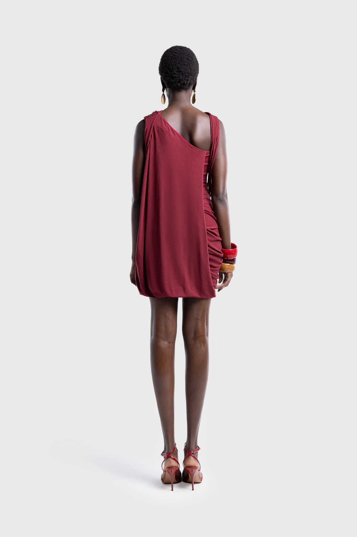 Kora Asymmetric Tassel Mini - Deep Cherry - Image 3