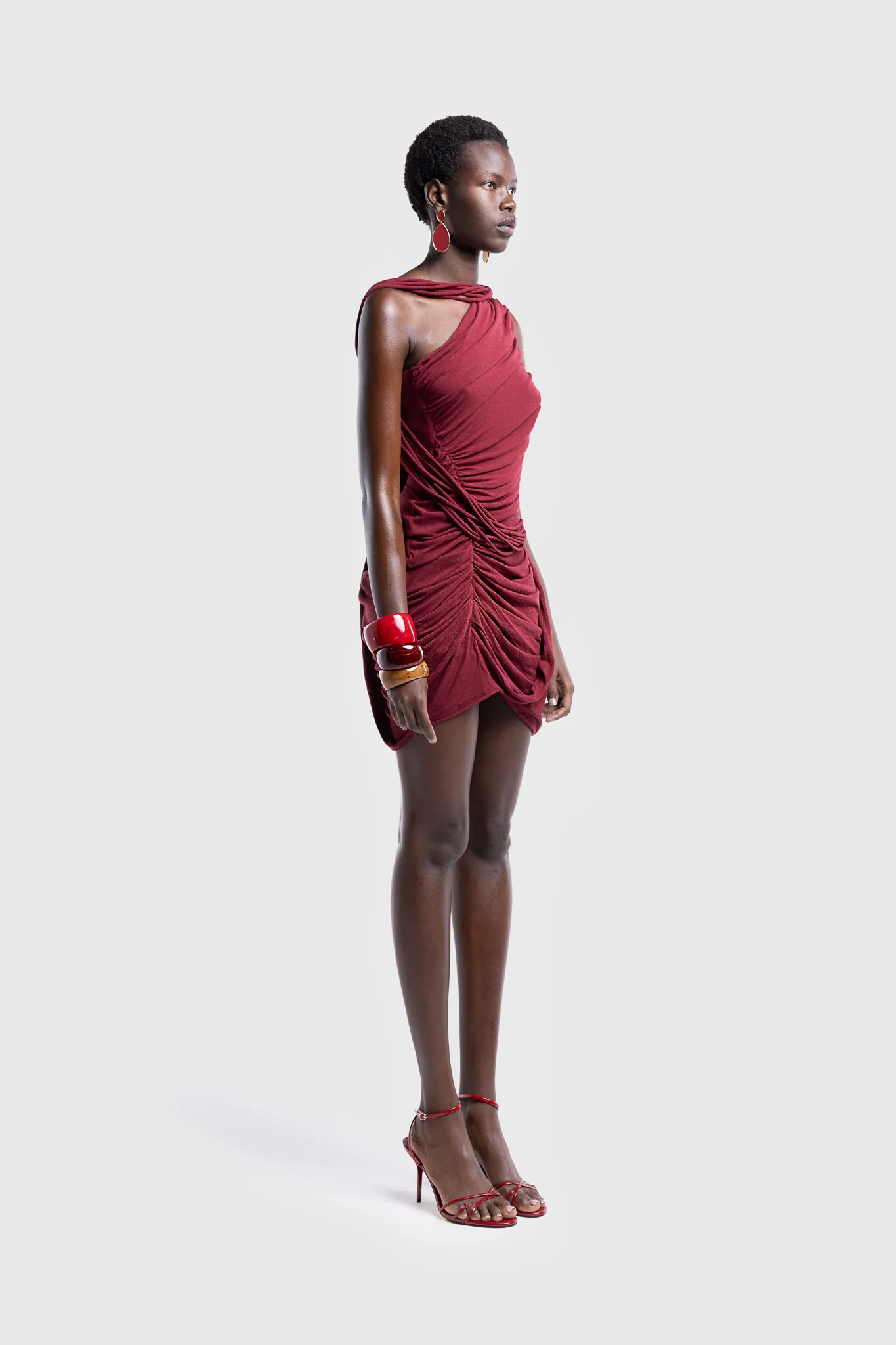 Kora Asymmetric Tassel Mini - Deep Cherry - Image 4