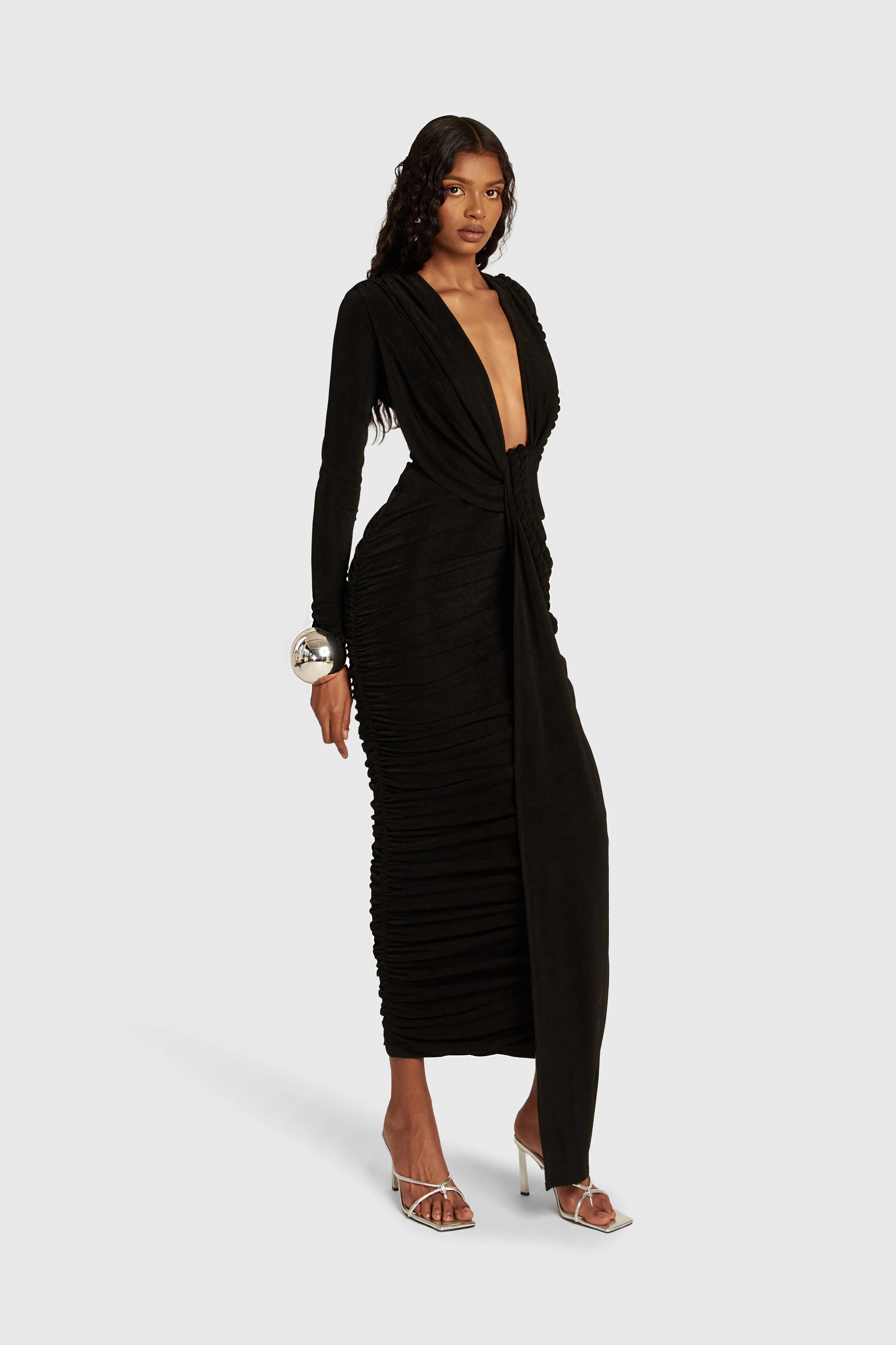 Londres Sleeved Maxi - Black - Image 10
