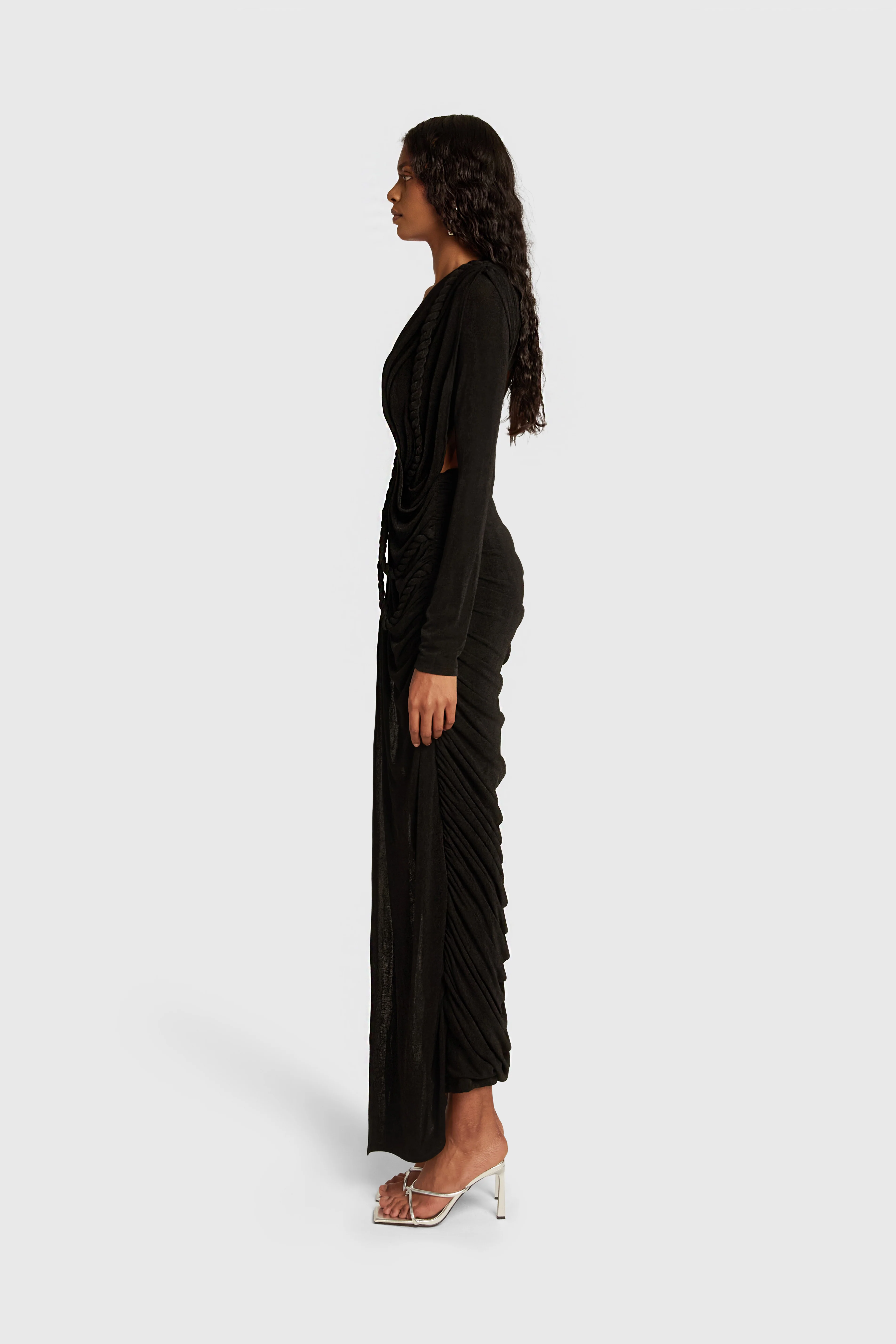 Londres Sleeved Maxi - Black - Image 3