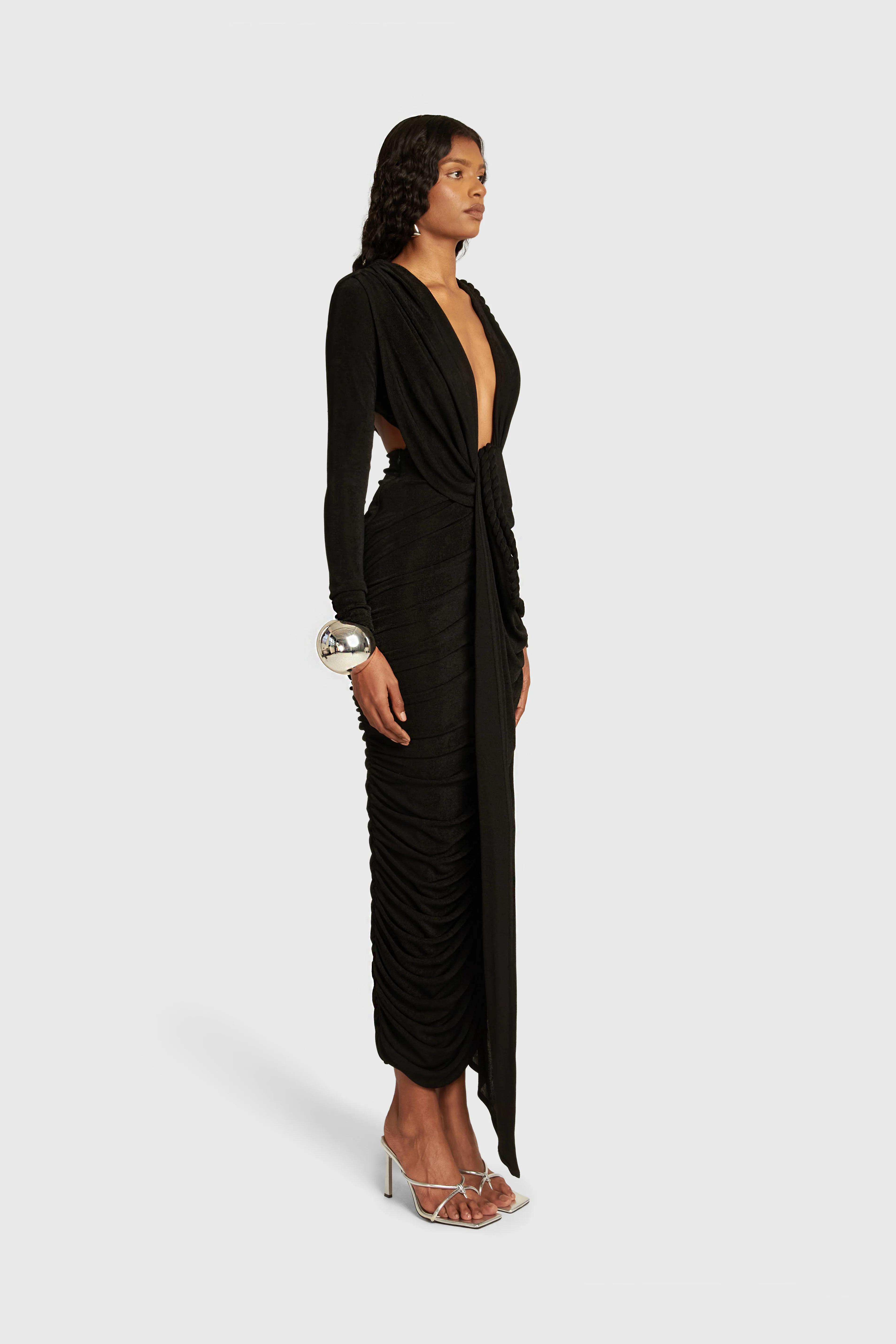 Londres Sleeved Maxi - Black - Image 8