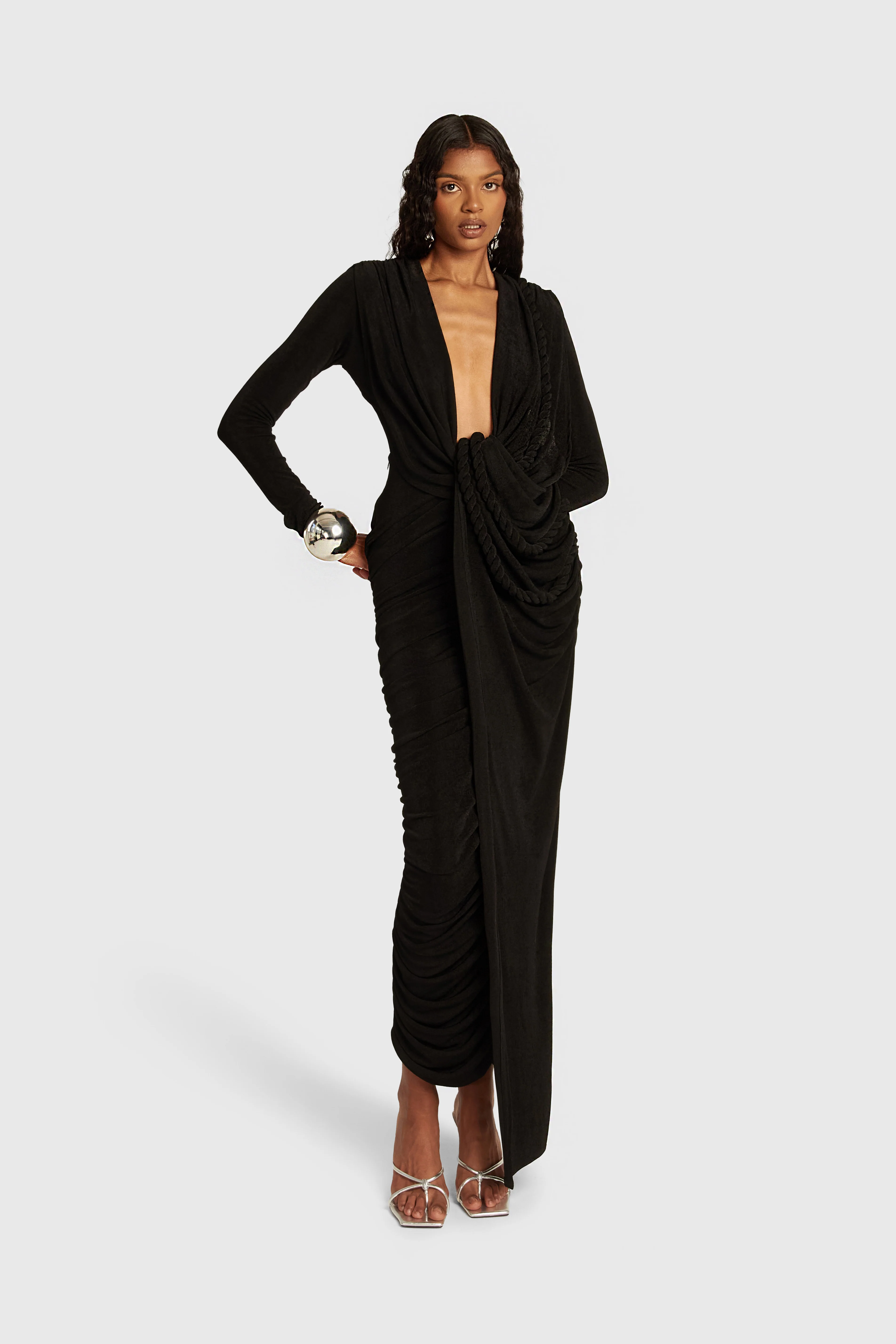 Londres Sleeved Maxi - Black - Image 9